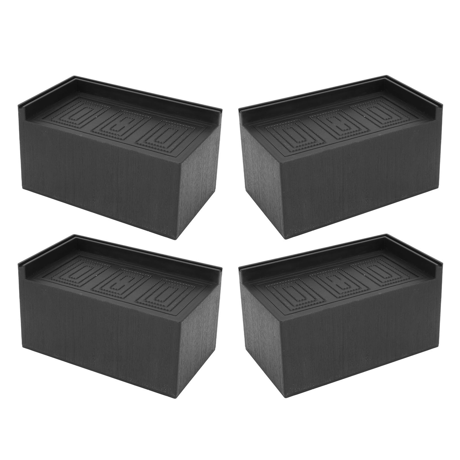 4pcs Furniture Riser Black Enlarged Widened Rectangle Rubber 3in Furniture Leg view 9