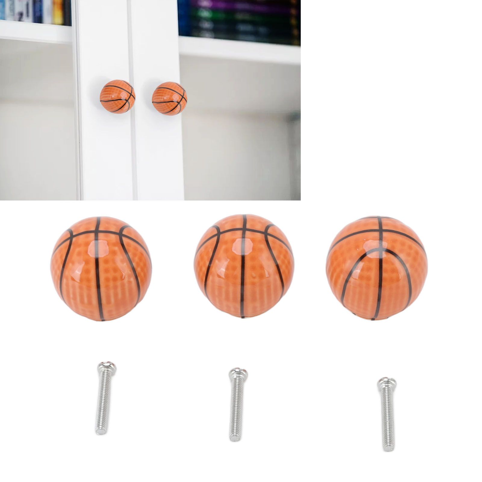 3 Set Basketball Cabinet Kitchen Home Knobs Ball Type Single Hole Drawer view 11