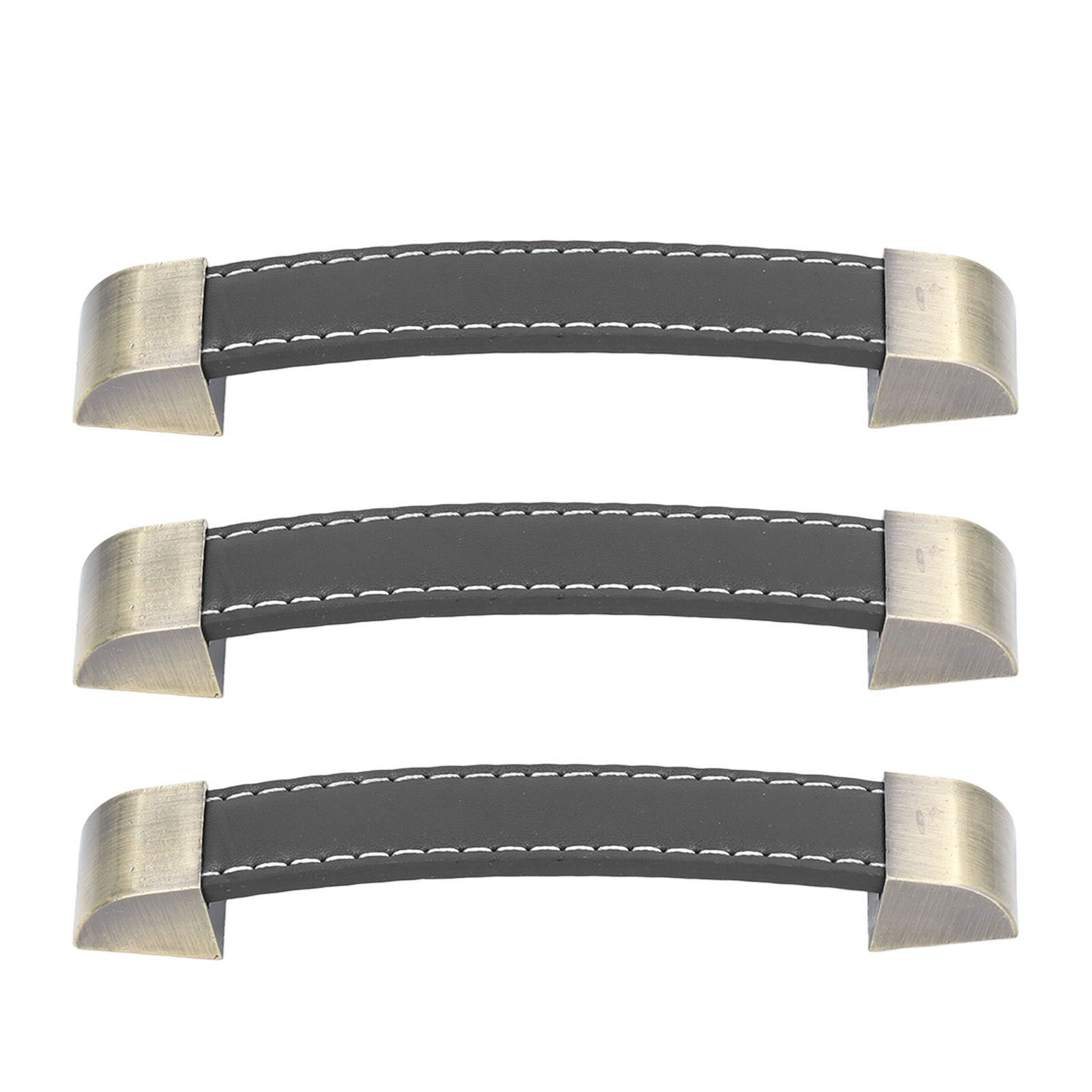 3Pcs Wardrobe Door Leather Handle Antique Drawer Pull Handle Luggage Wine Box view 6