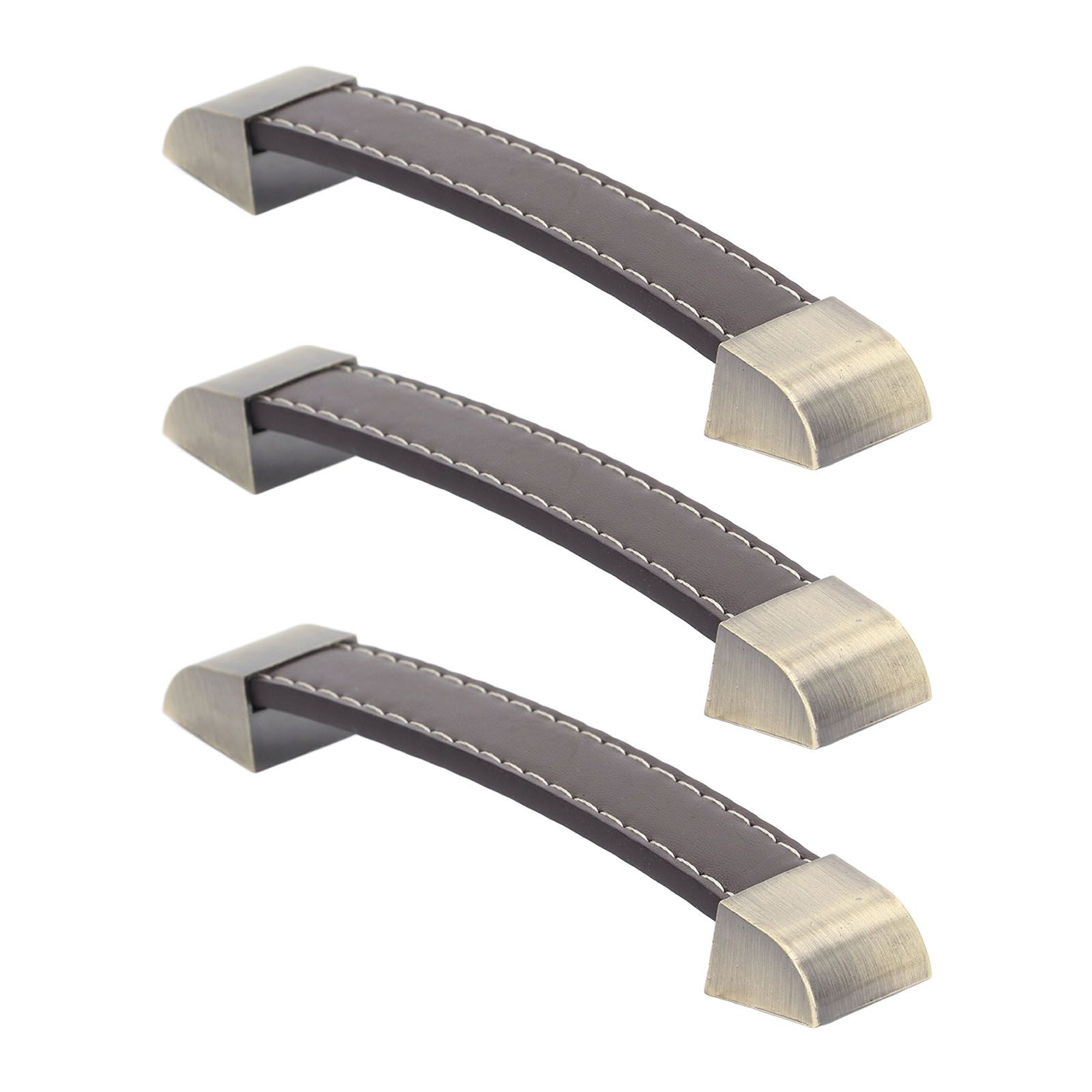 3Pcs Wardrobe Door Leather Handle Antique Drawer Pull Handle Luggage Wine Box view 3