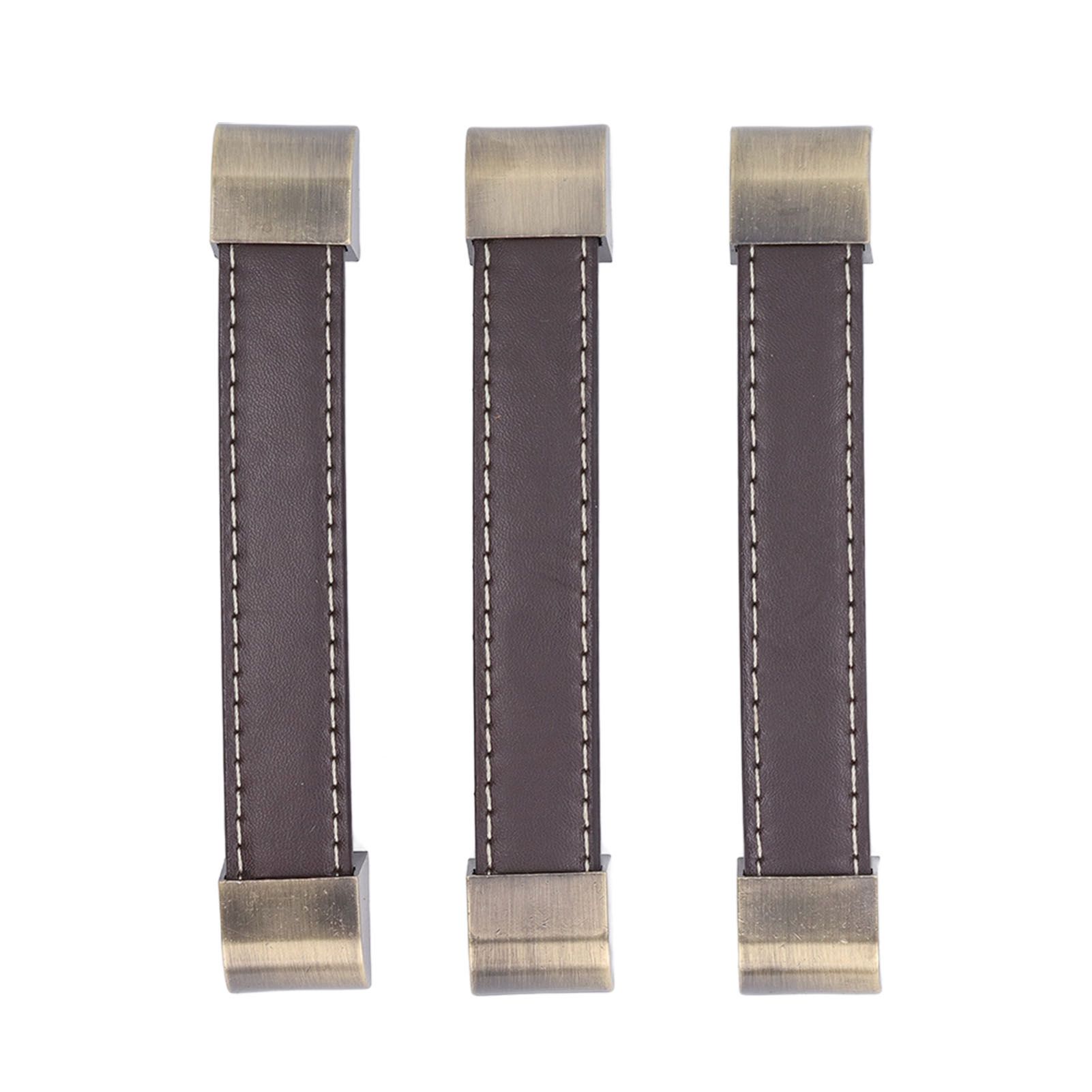 3Pcs Wardrobe Door Leather Handle Antique Drawer Pull Handle Luggage Wine Box view 5