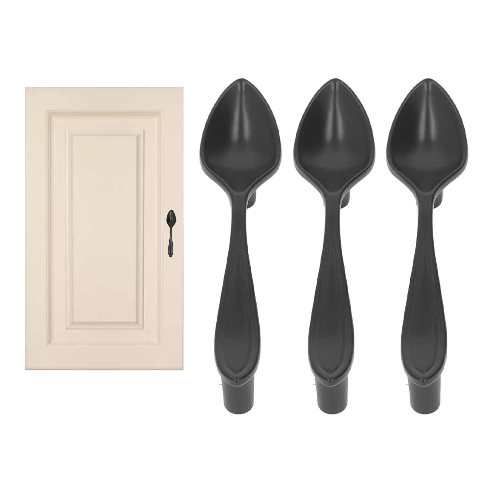 3Set Door Handles Thickened Cutlery Tableware Shaped Cabinet Pulls for Drawer view 11