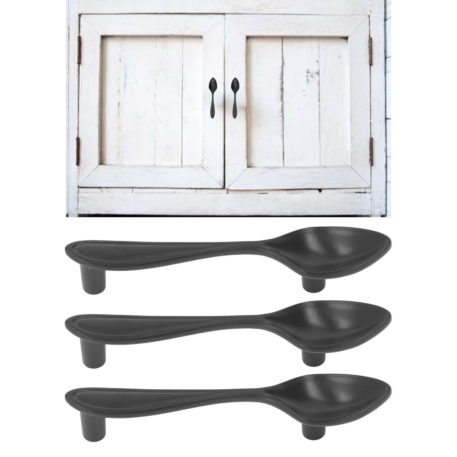 3Set Door Handles Thickened Cutlery Tableware Shaped Cabinet Pulls for Drawer view 12