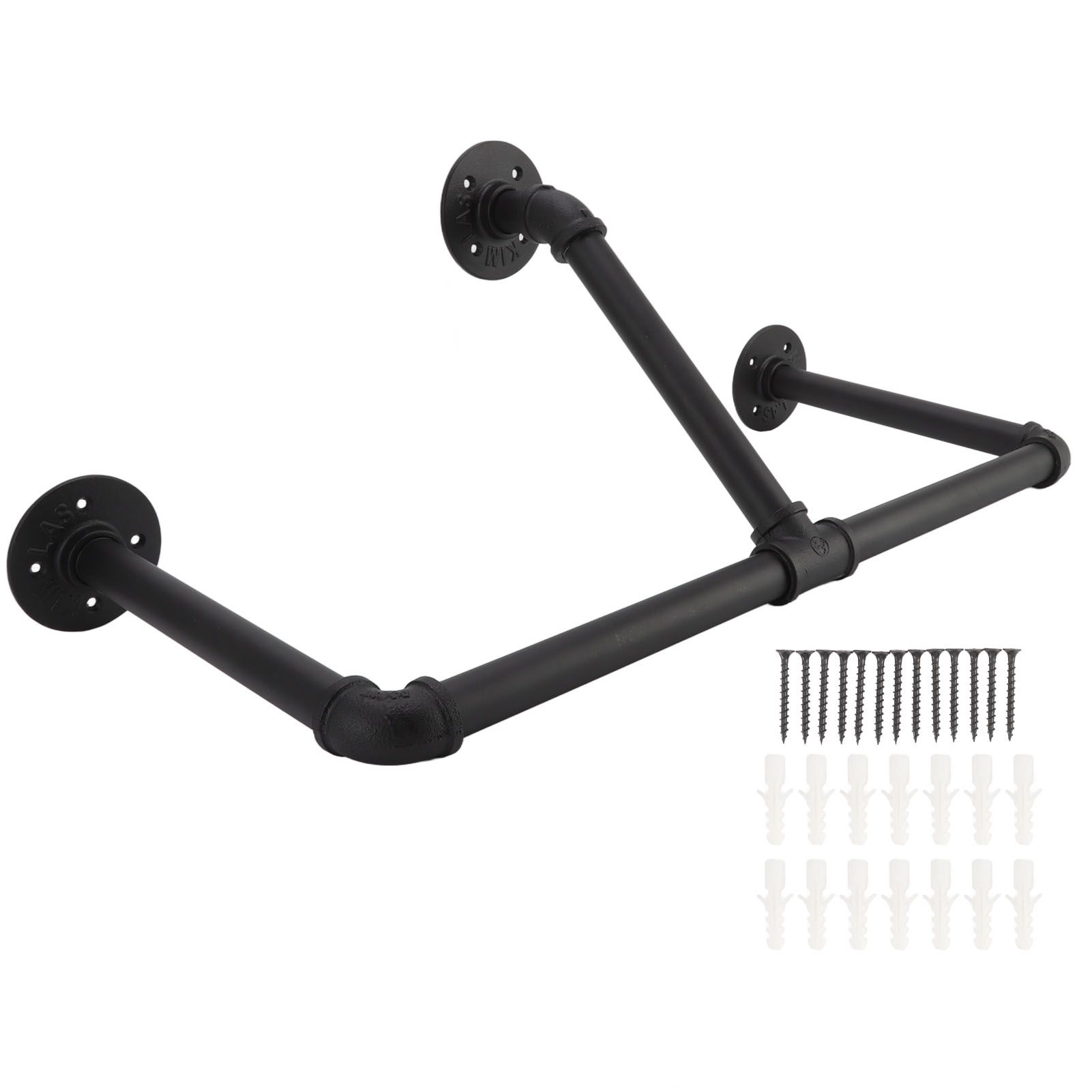 22in Industrial Pipe Clothing Display Rack Wall Mounted Clothes Rack Hanger