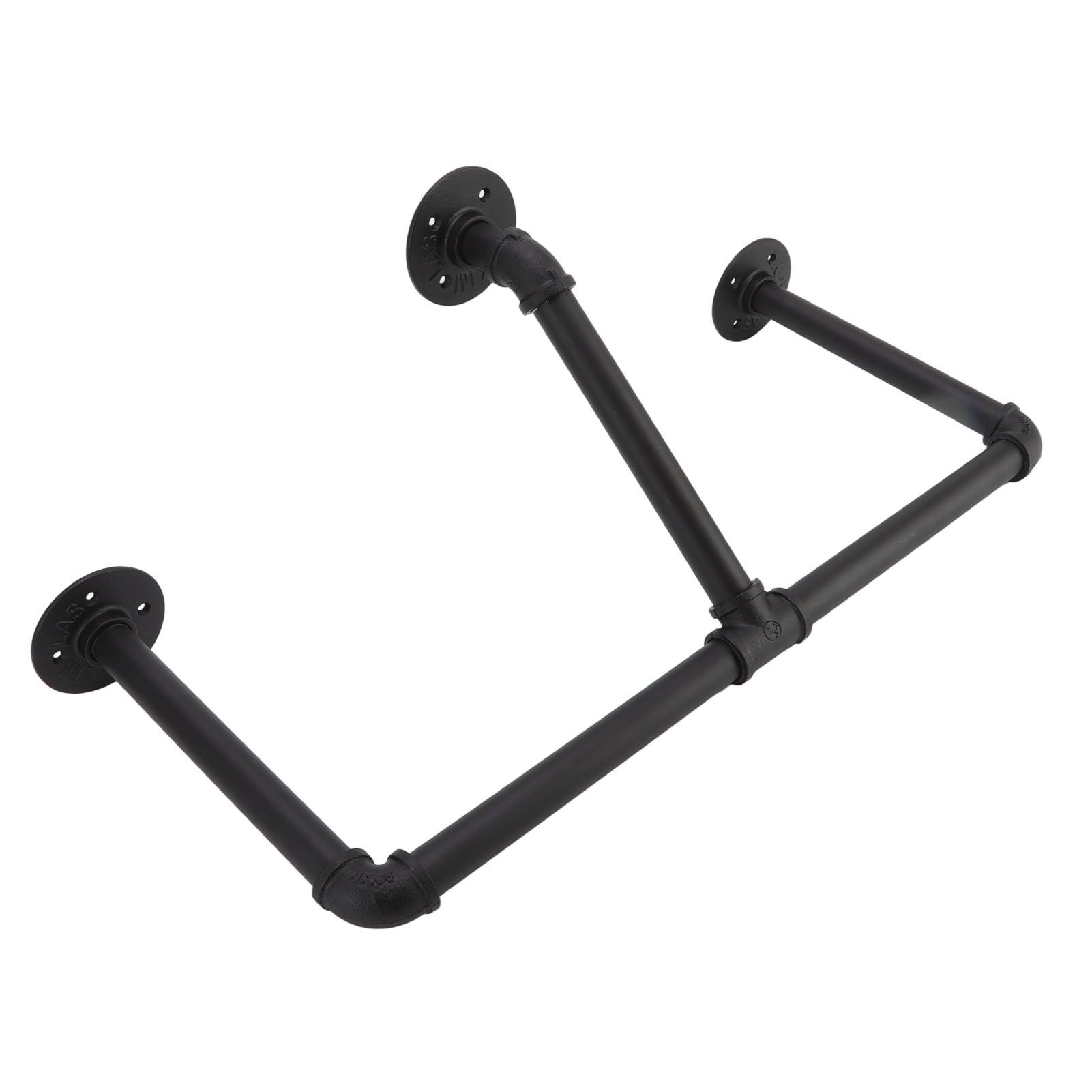22in Industrial Pipe Clothing Display Rack Wall Mounted Clothes Rack Hanger view 3