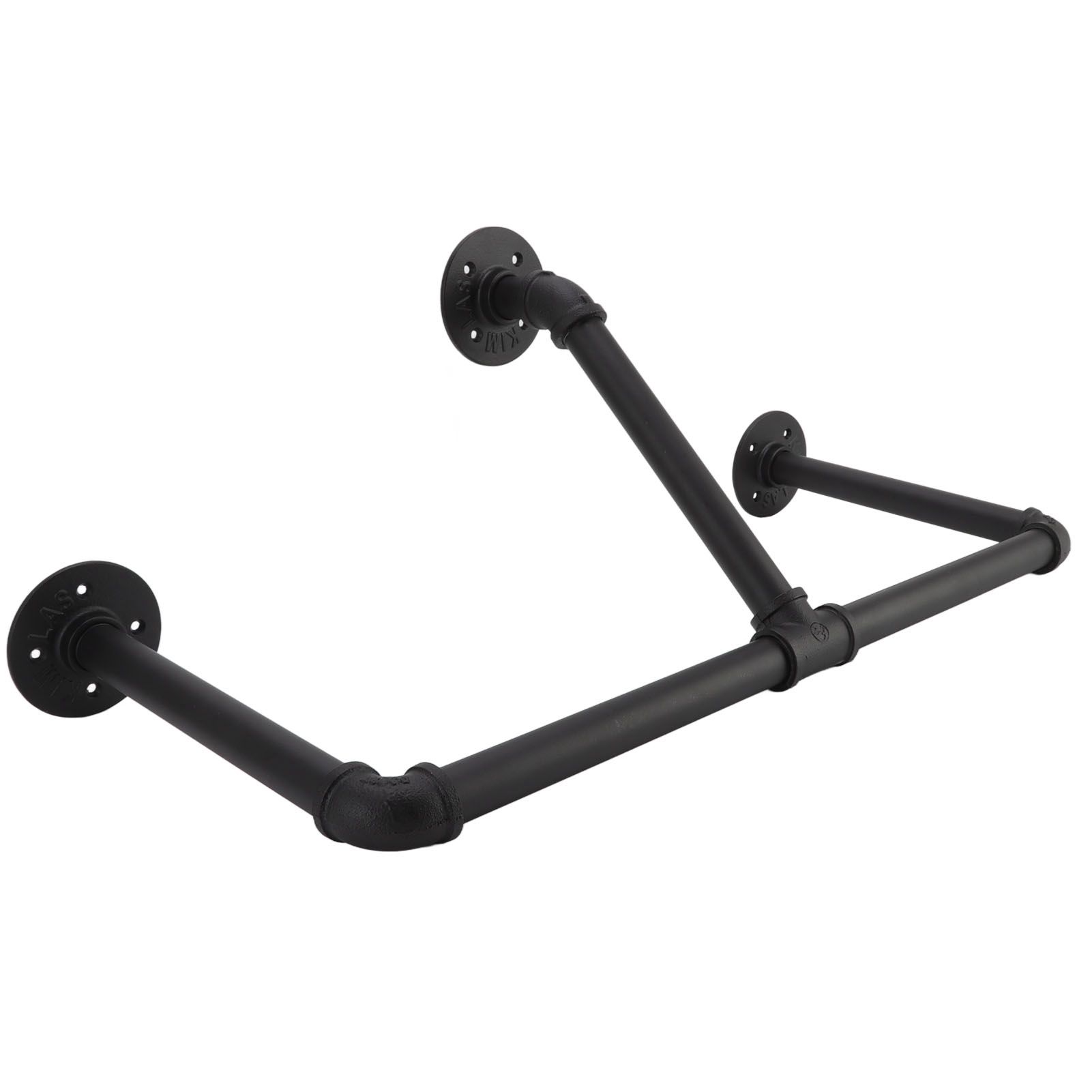 22in Industrial Pipe Clothing Display Rack Wall Mounted Clothes Rack Hanger view 4
