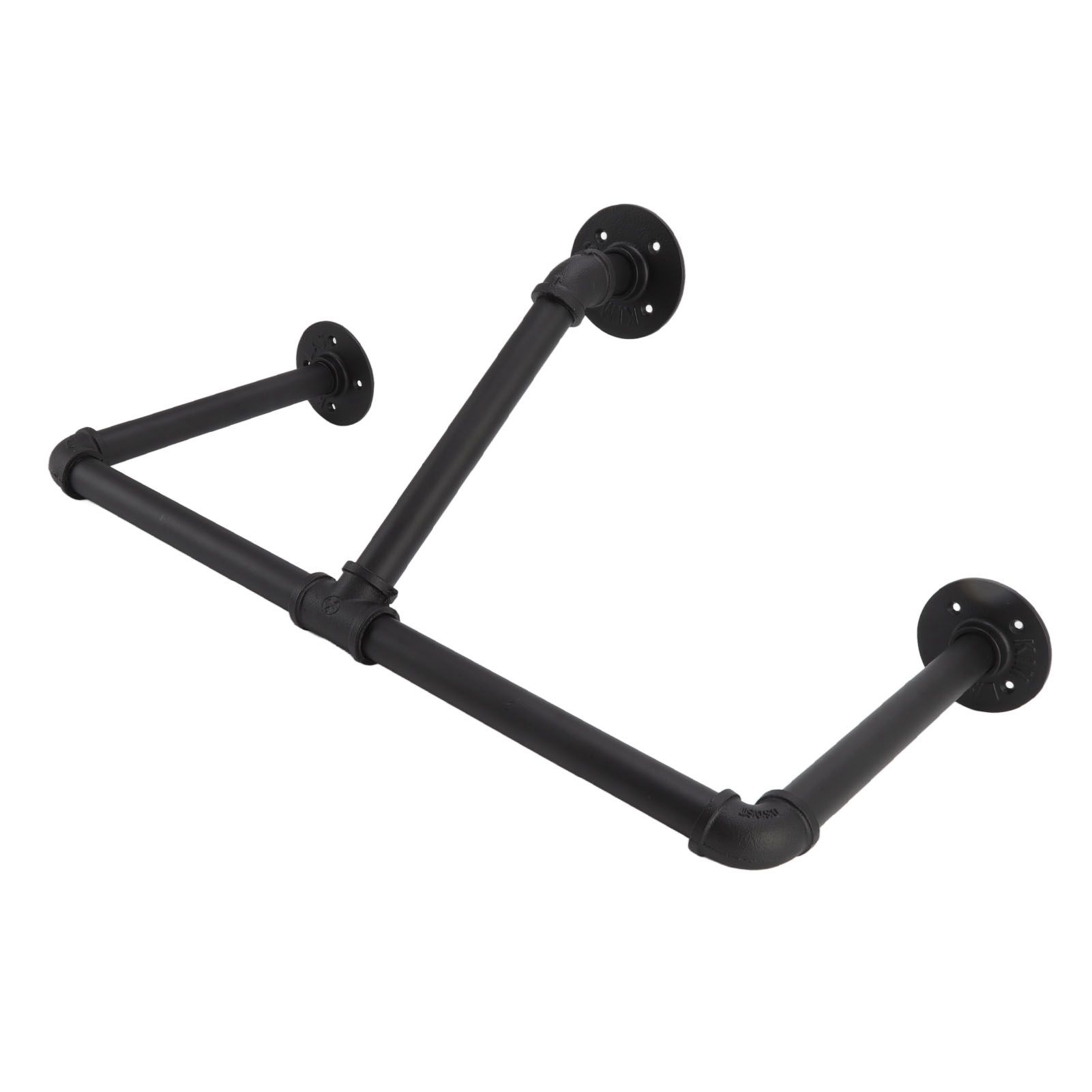 22in Industrial Pipe Clothing Display Rack Wall Mounted Clothes Rack Hanger view 6
