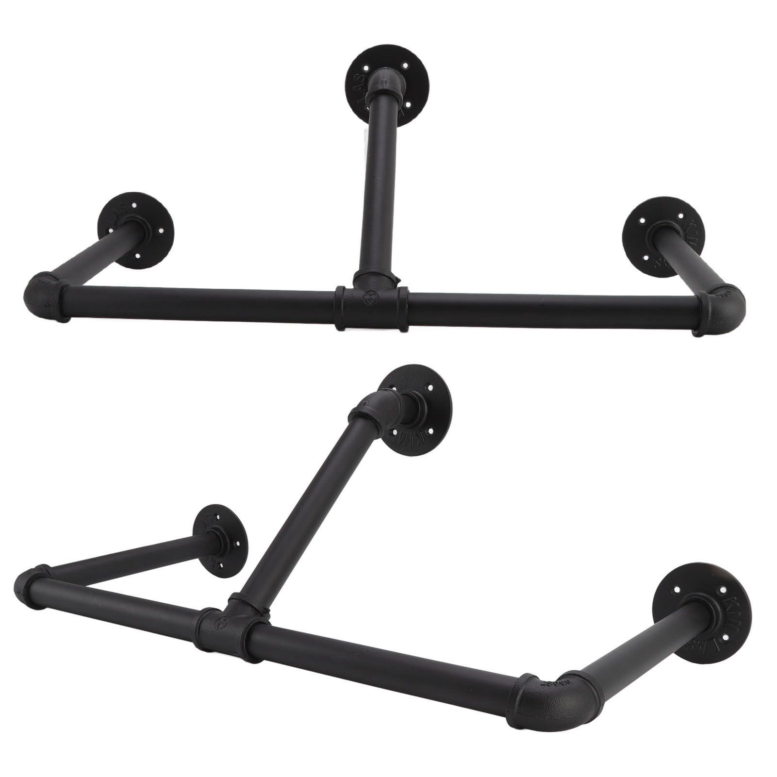 22in Industrial Pipe Clothing Display Rack Wall Mounted Clothes Rack Hanger view 8