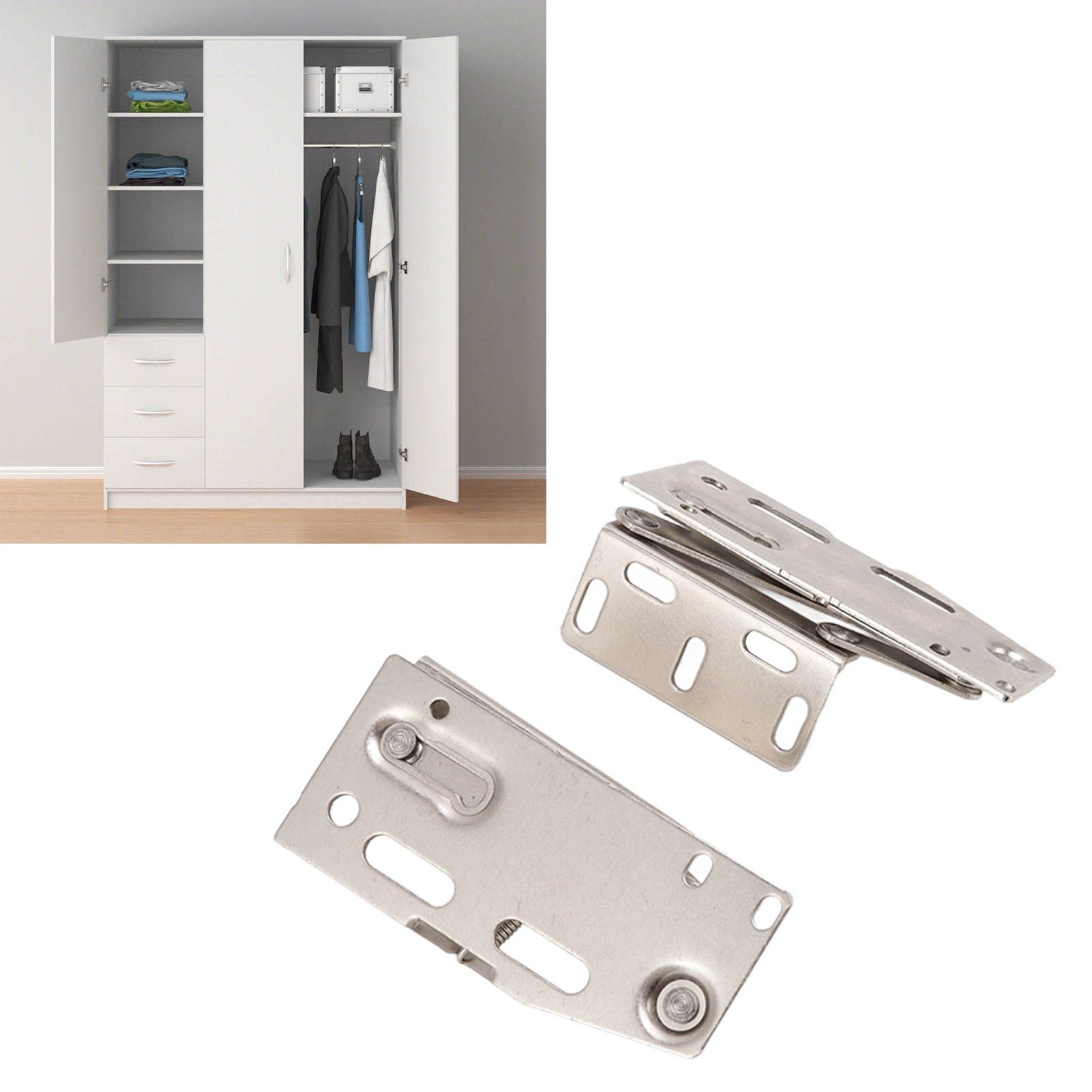 2 Sets Cabinet Door Hinges 45 Degrees Down Flip Door Scissor Spring Hinge view 11