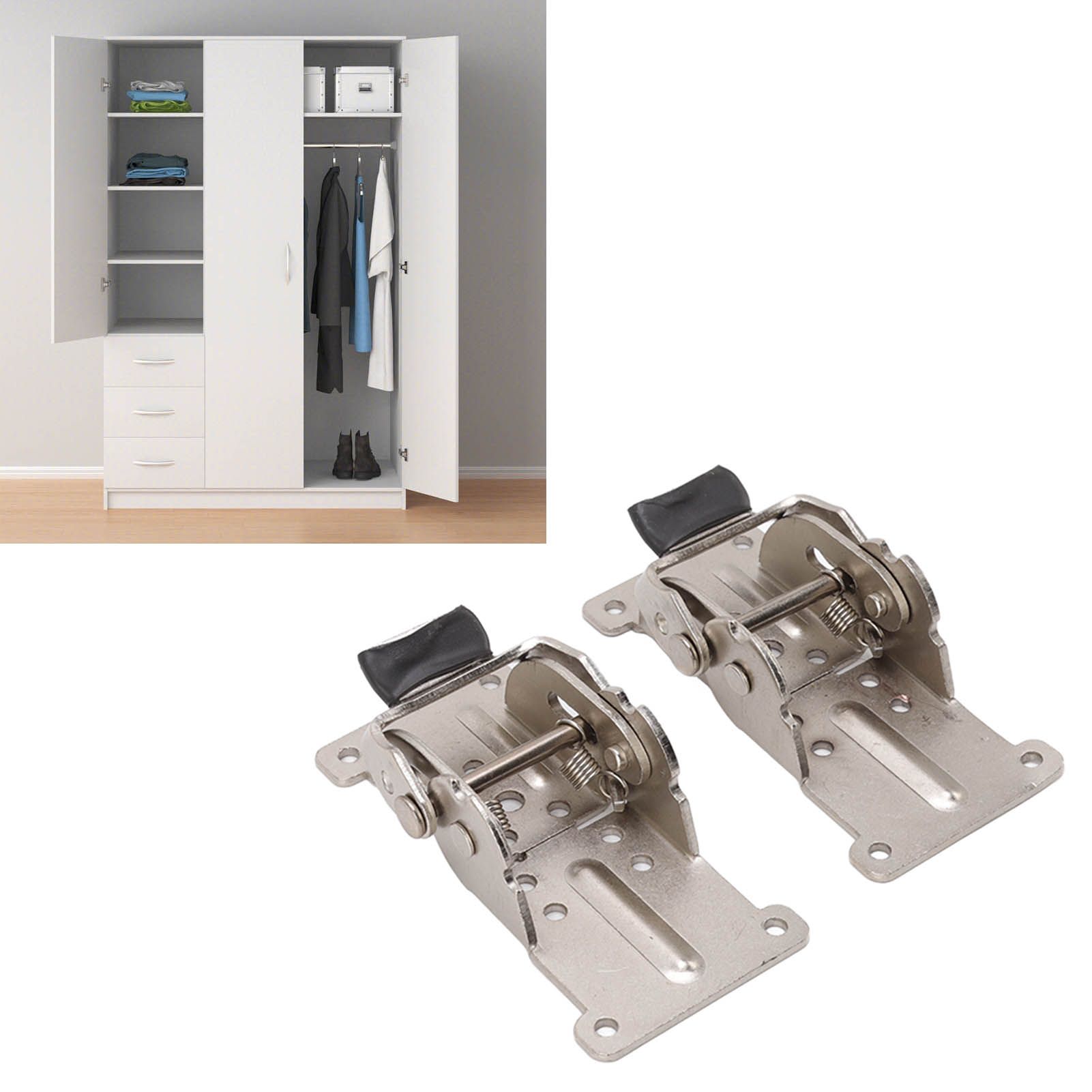 2Pcs Folding Hinges Zinc Alloy 180 Degree Self Locking Hinge Set Hardware for view 11