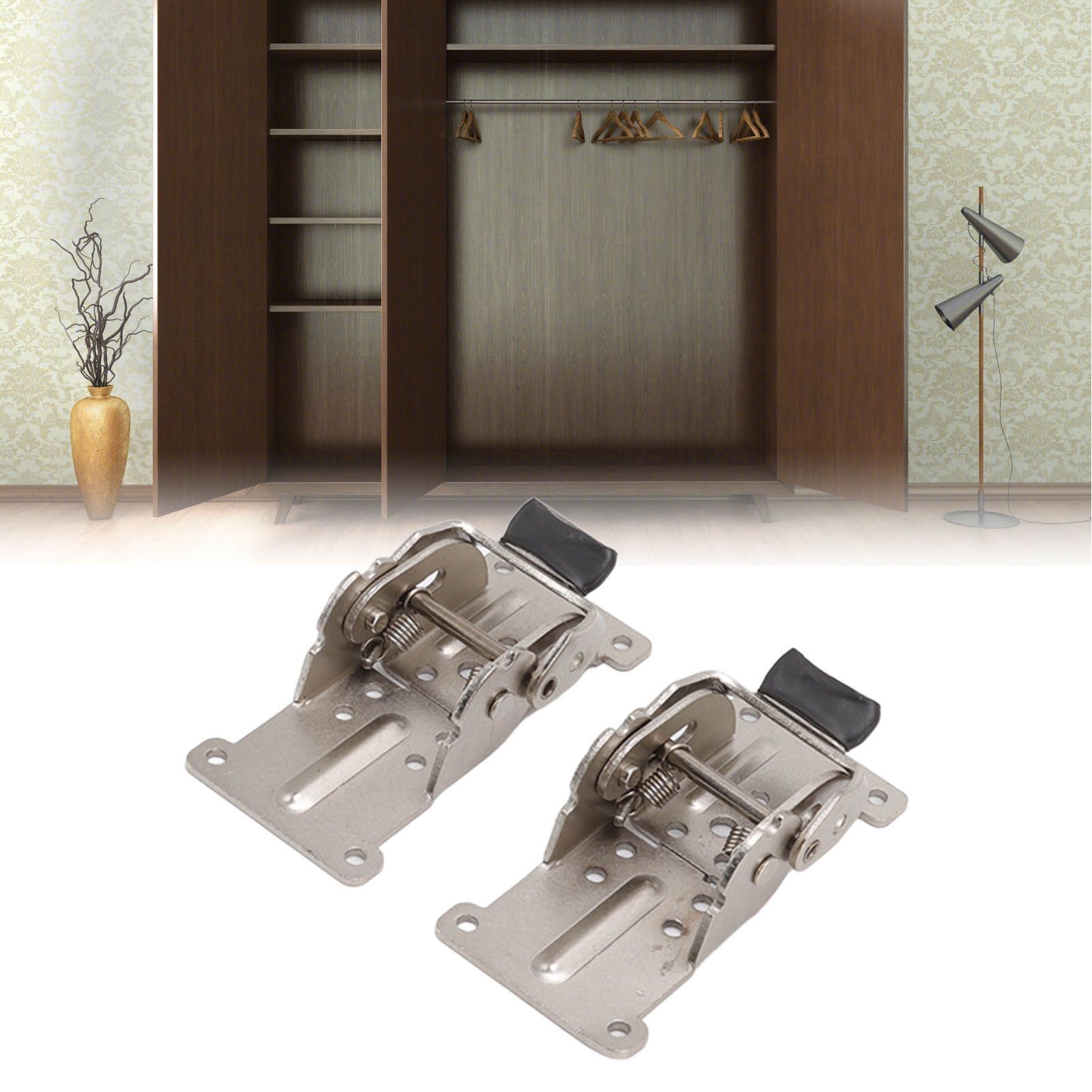 2Pcs Folding Hinges Zinc Alloy 180 Degree Self Locking Hinge Set Hardware for view 12