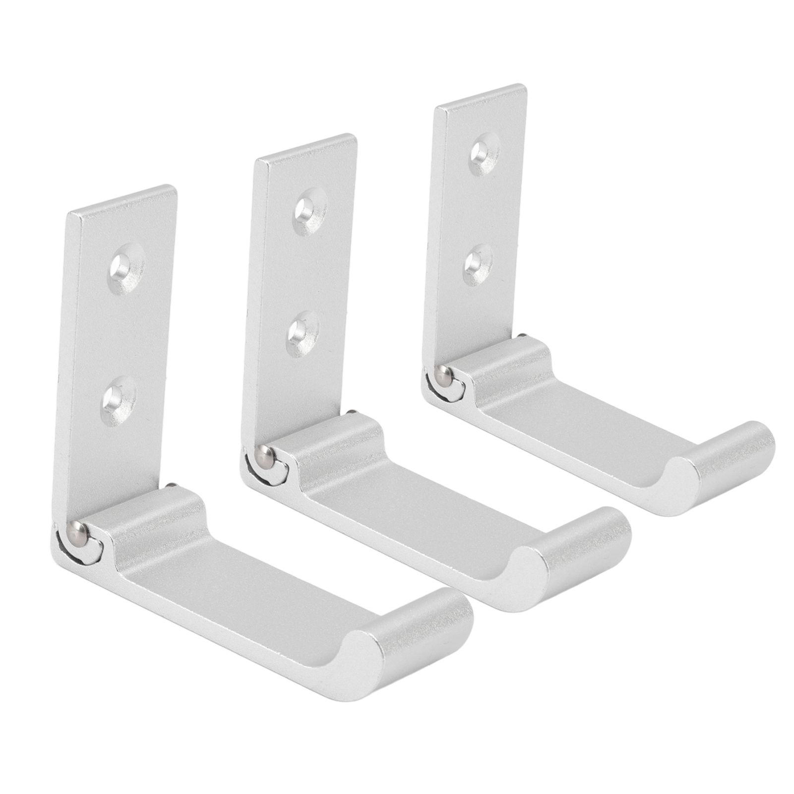 3Pcs Folding Coat Hooks Aluminum Alloy Foldable Wall Hook for Office Bedroom view 2