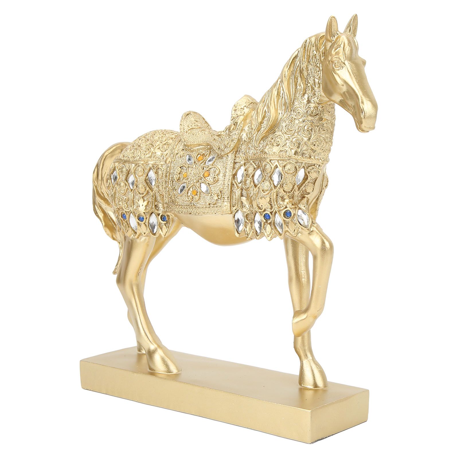 Golden Horse Decor Animal Art Horse Figurine and Statue Ornament for Home Office view 2