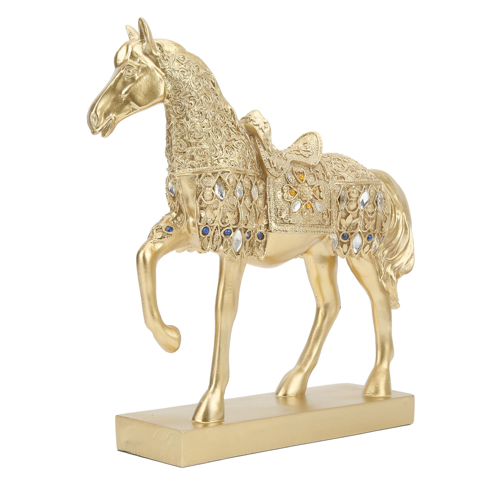 Golden Horse Decor Animal Art Horse Figurine and Statue Ornament for Home Office view 3