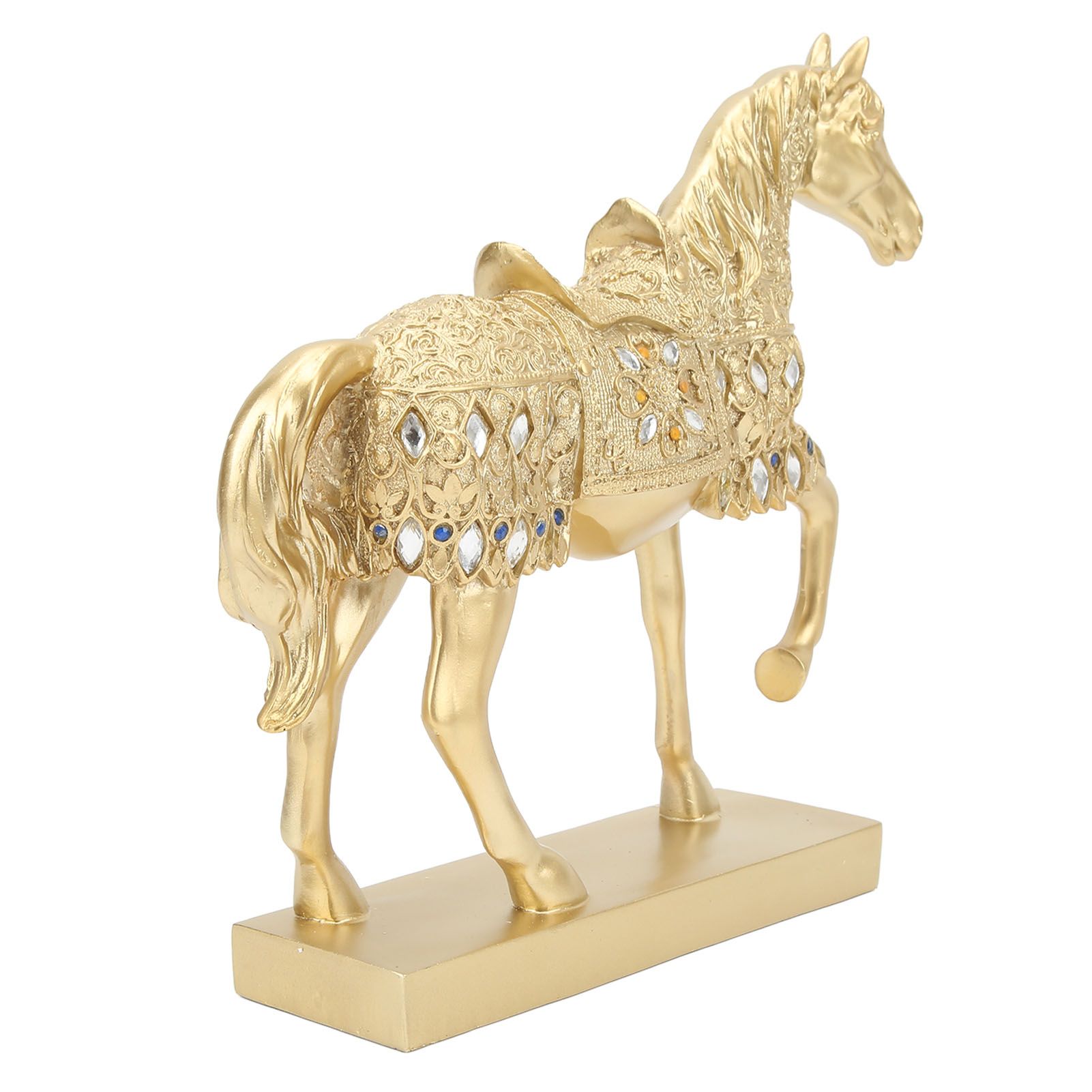 Golden Horse Decor Animal Art Horse Figurine and Statue Ornament for Home Office view 4
