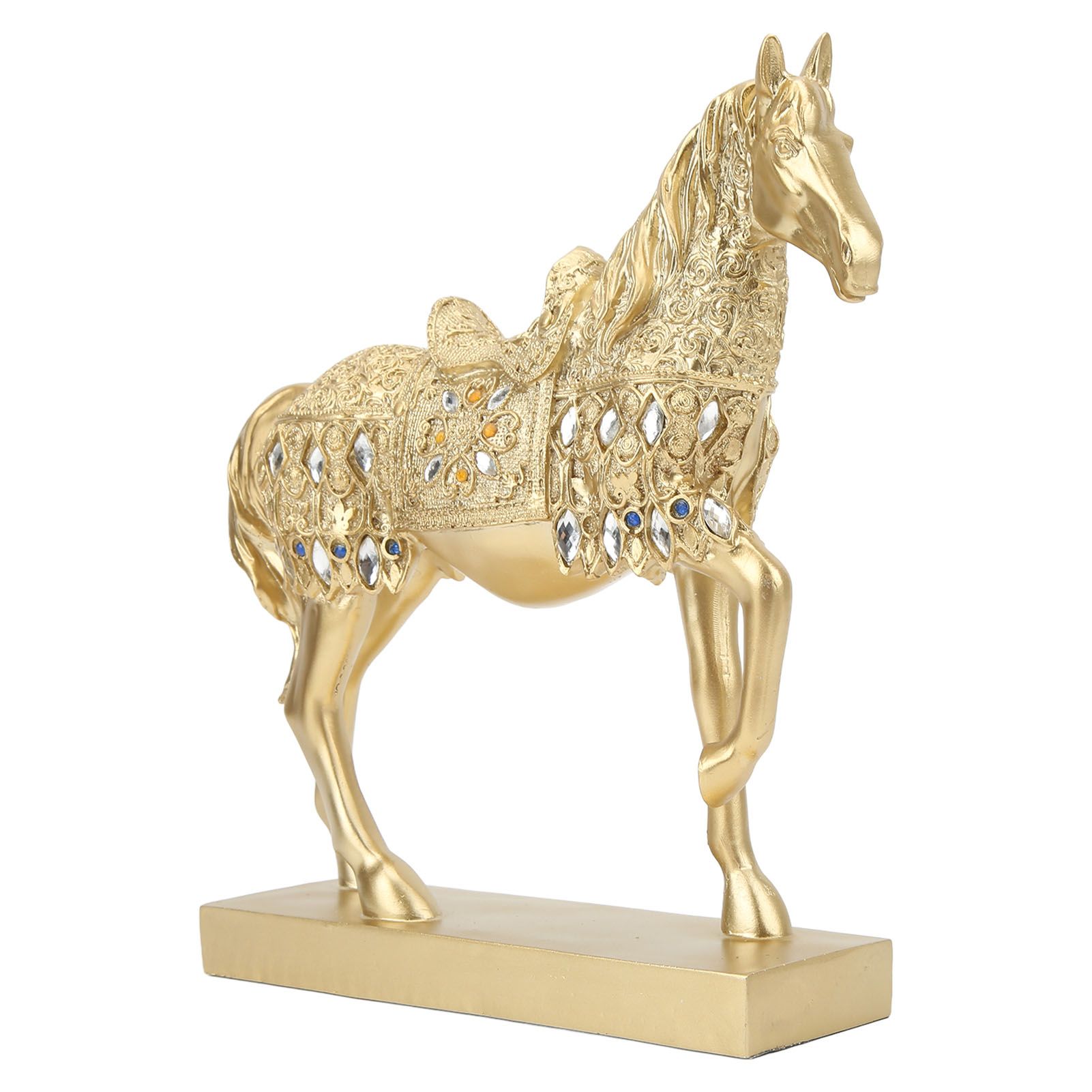 Golden Horse Decor Animal Art Horse Figurine and Statue Ornament for Home Office view 5