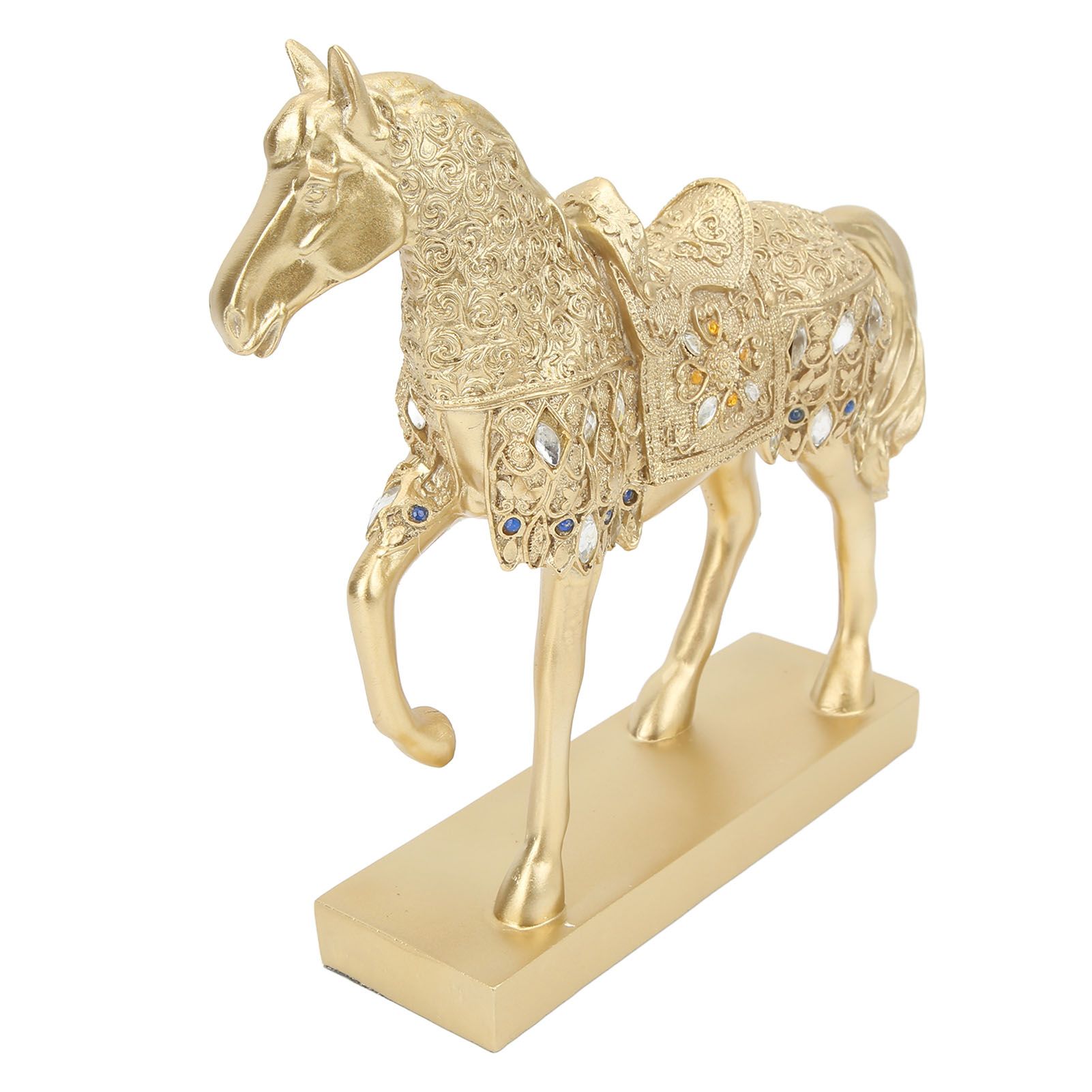 Golden Horse Decor Animal Art Horse Figurine and Statue Ornament for Home Office view 6