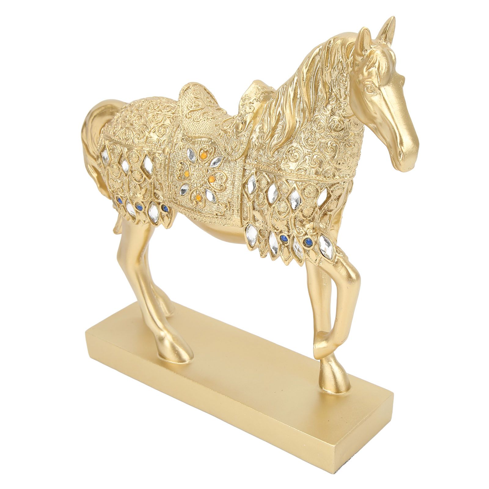 Golden Horse Decor Animal Art Horse Figurine and Statue Ornament for Home Office view 7