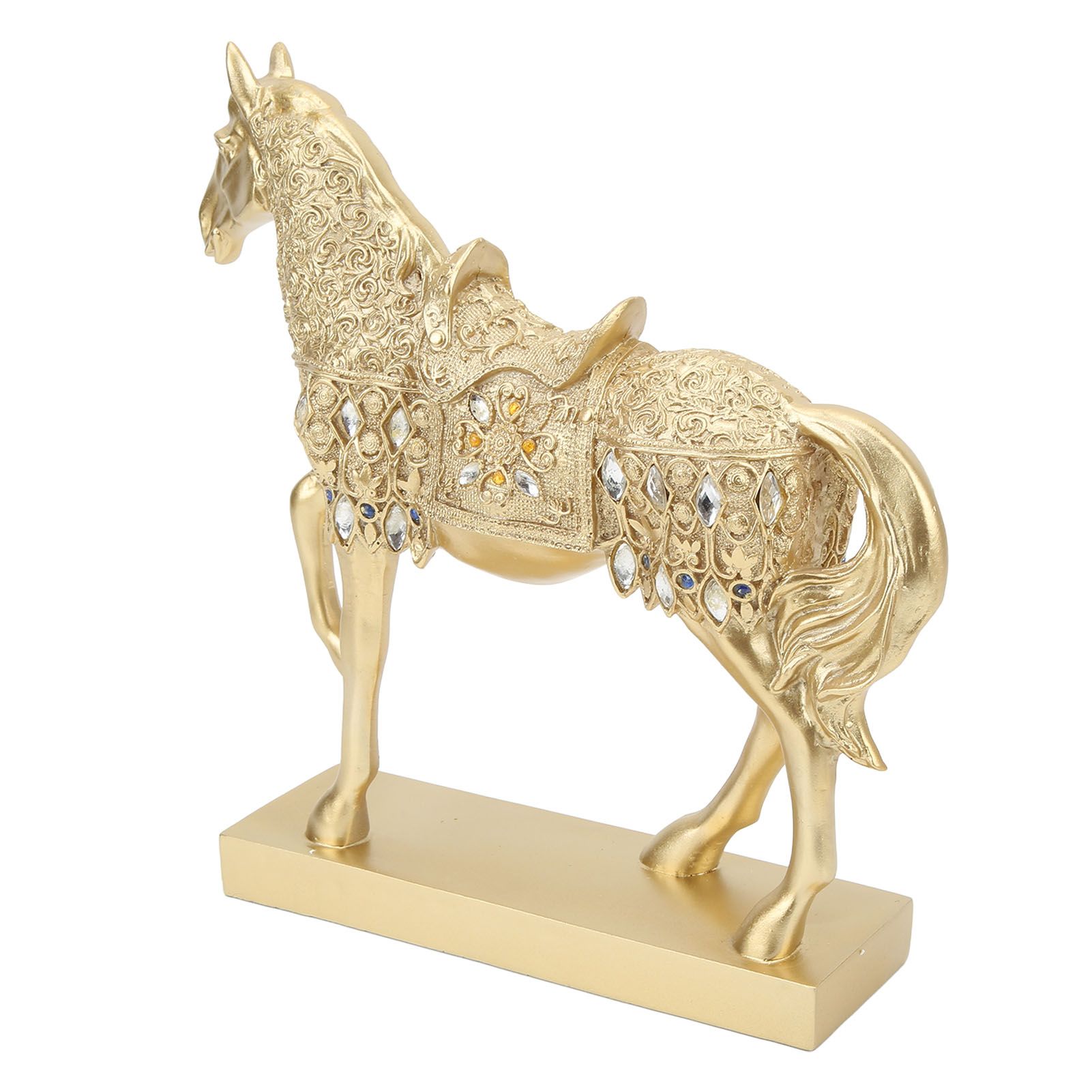 Golden Horse Decor Animal Art Horse Figurine and Statue Ornament for Home Office view 8