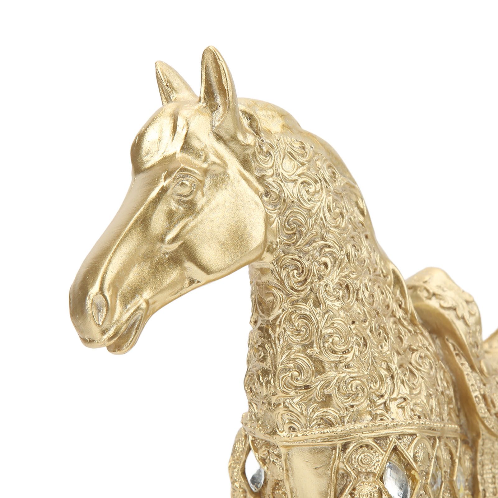 Golden Horse Decor Animal Art Horse Figurine and Statue Ornament for Home Office view 15