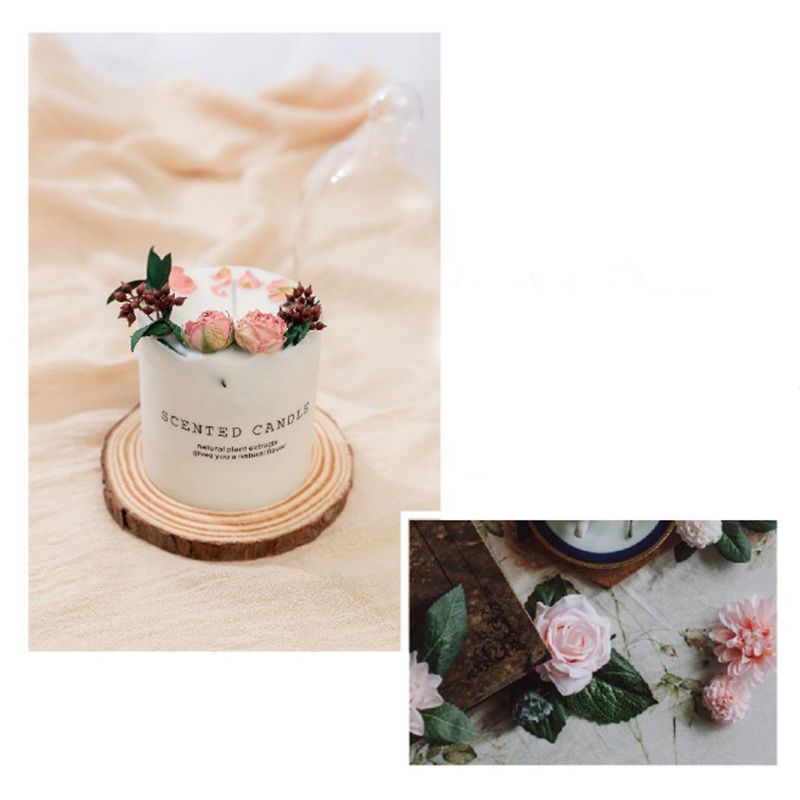 Scented Candle Soy Wax Dry Flower Glass Cover Wood Mat Aromatherapy Candle for view 2