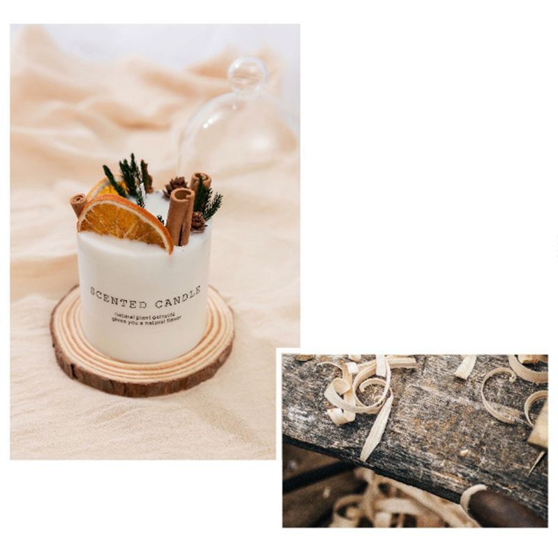 Scented Candle Soy Wax Dry Flower Glass Cover Wood Mat Aromatherapy Candle for view 2