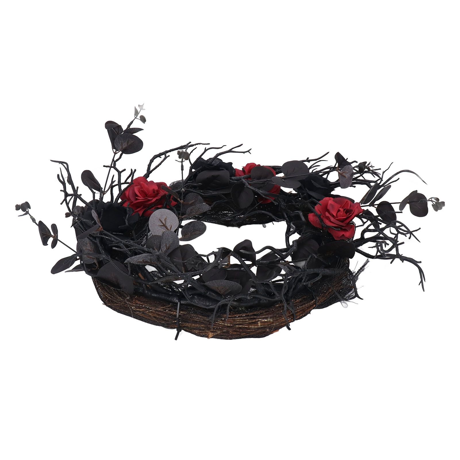 Halloween Wreath Dead Black ABS Artificial Branches Design with Red Flower view 5