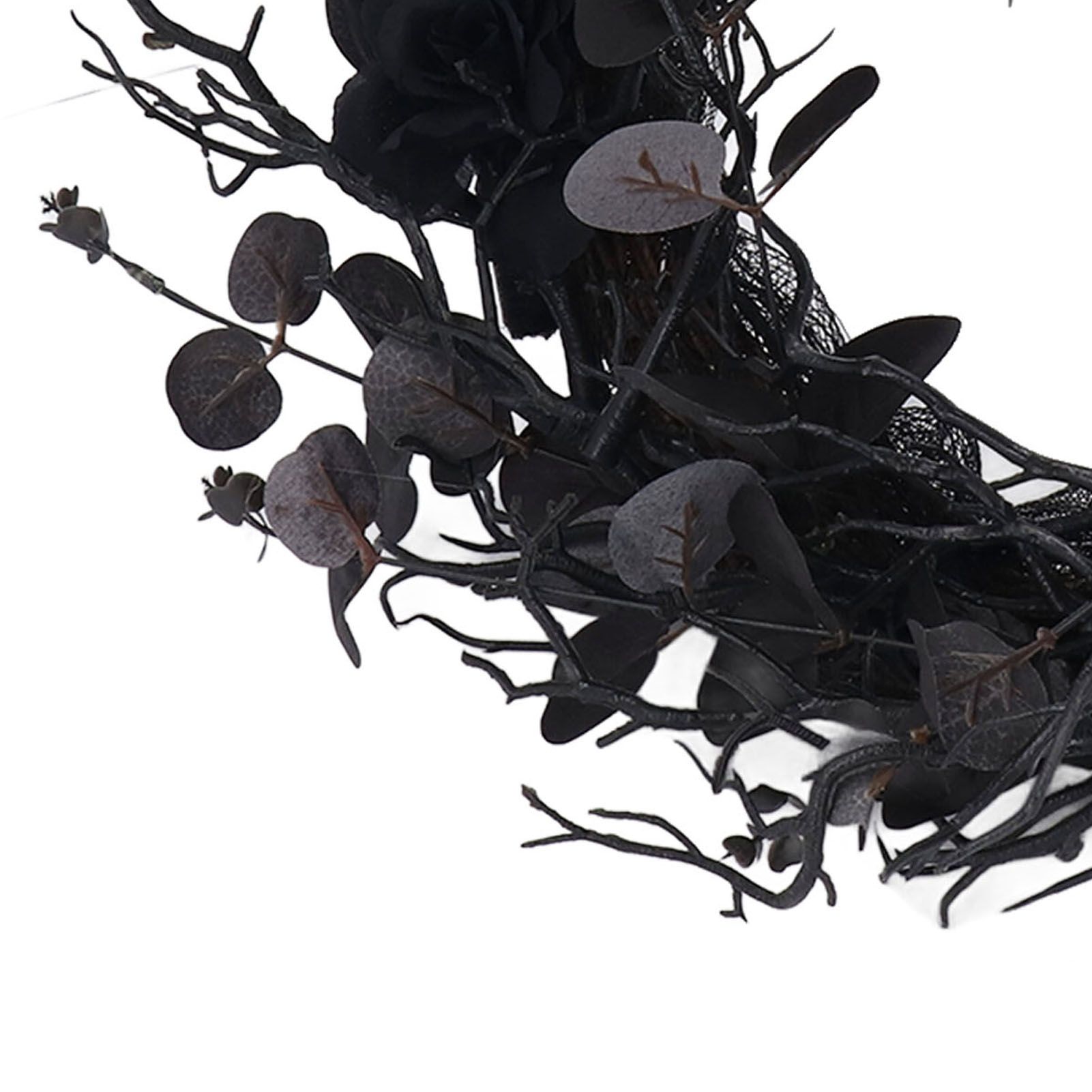 Halloween Wreath Dead Black ABS Artificial Branches Design with Red Flower view 14