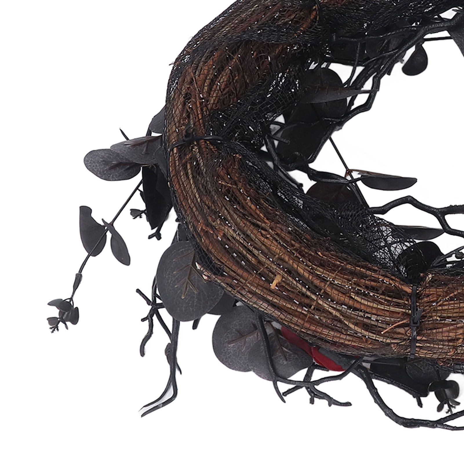 Halloween Wreath Dead Black ABS Artificial Branches Design with Red Flower view 15