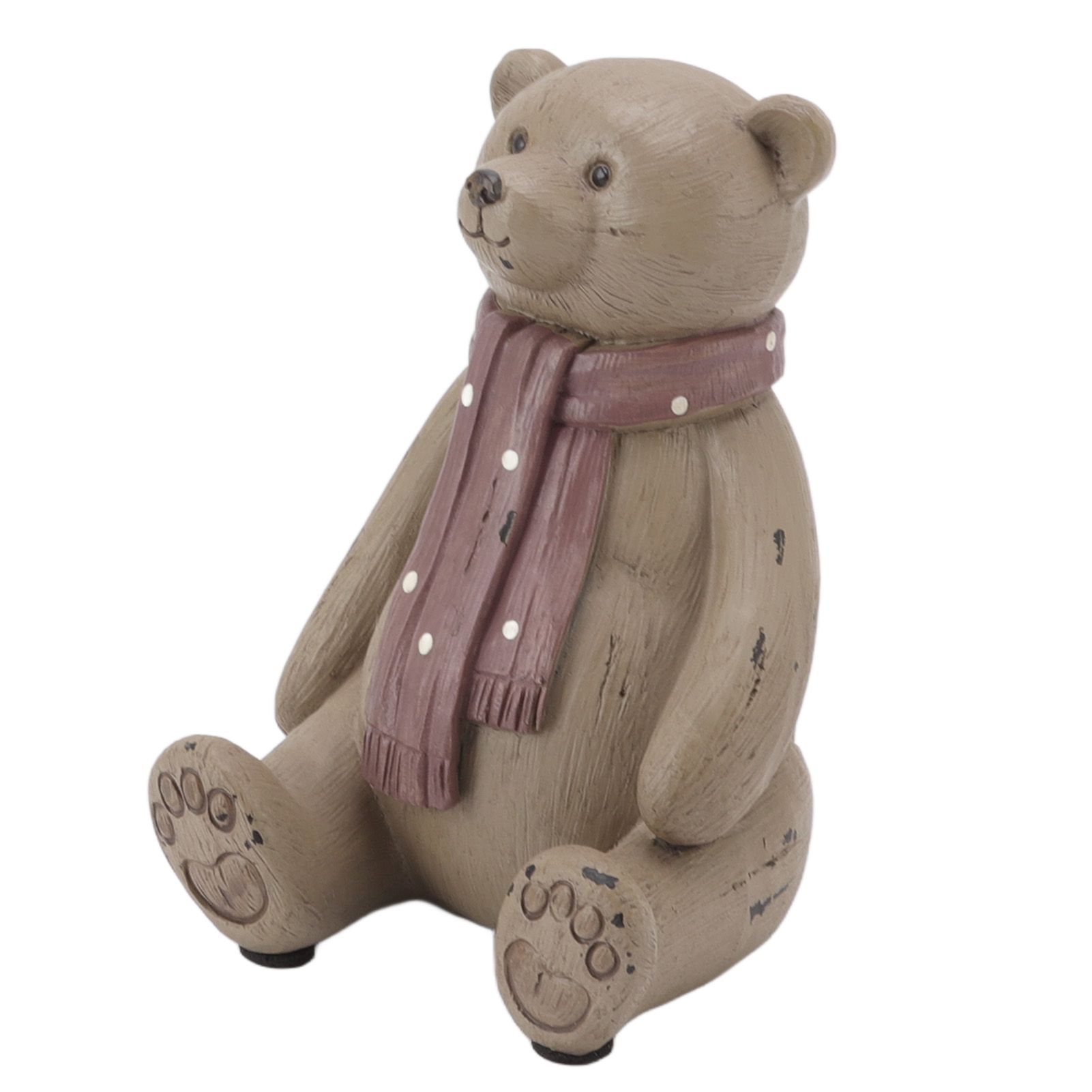 Scarf Bear Ornament Exquisite Workmanship Resin Bear Statue with Antislip Soft view 2