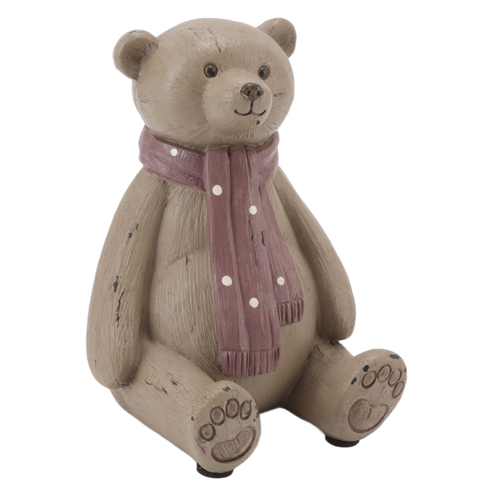 Scarf Bear Ornament Exquisite Workmanship Resin Bear Statue with Antislip Soft view 3