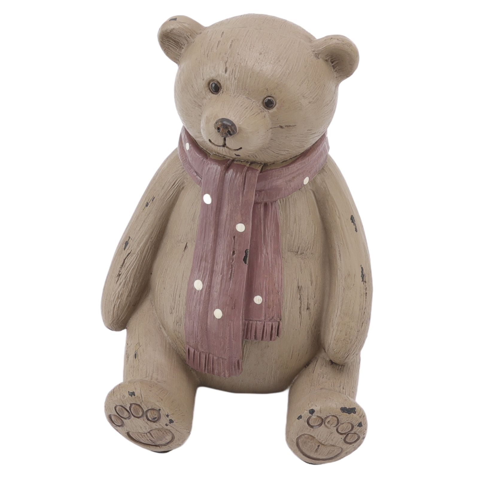 Scarf Bear Ornament Exquisite Workmanship Resin Bear Statue with Antislip Soft view 5