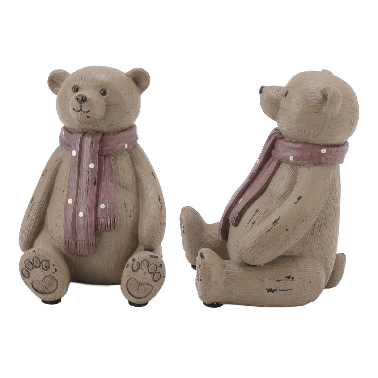 Scarf Bear Ornament Exquisite Workmanship Resin Bear Statue with Antislip Soft view 10