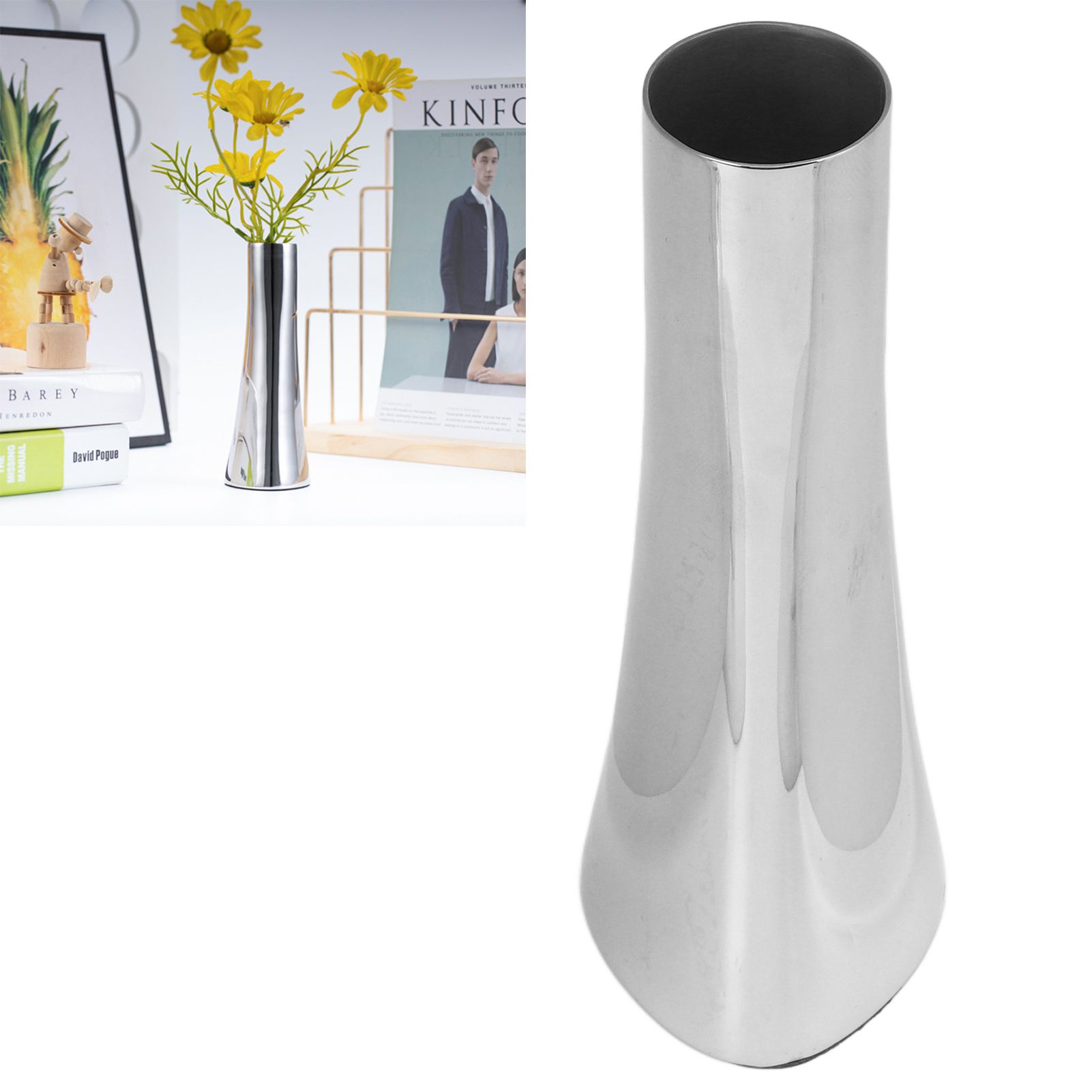 Tabletop Vase 304 Stainless Steel Light Luxury Table Flower Holder for Home view 11