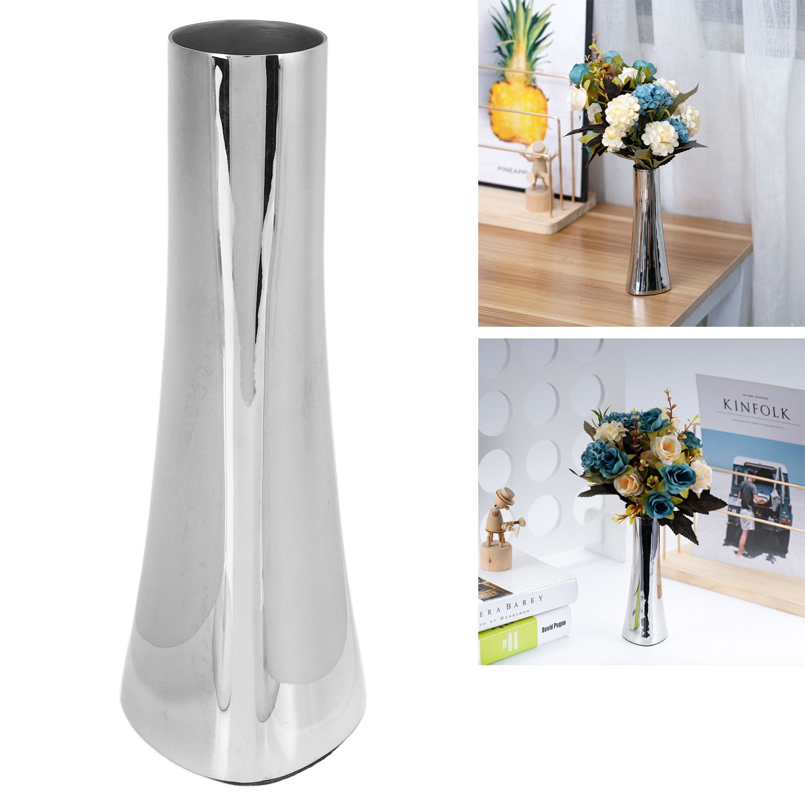 Tabletop Vase 304 Stainless Steel Light Luxury Table Flower Holder for Home view 12