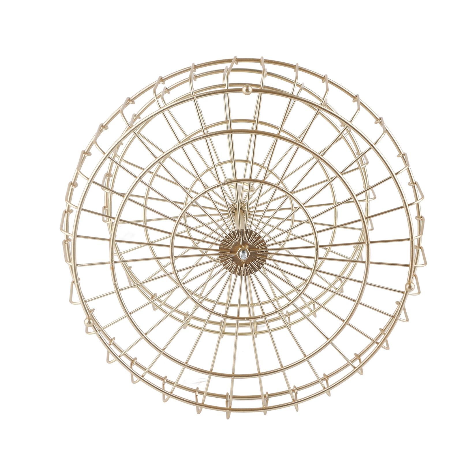 2 Tier Fruit Basket Iron Round Golden Nordic Household Snack Storage Tray for view 2