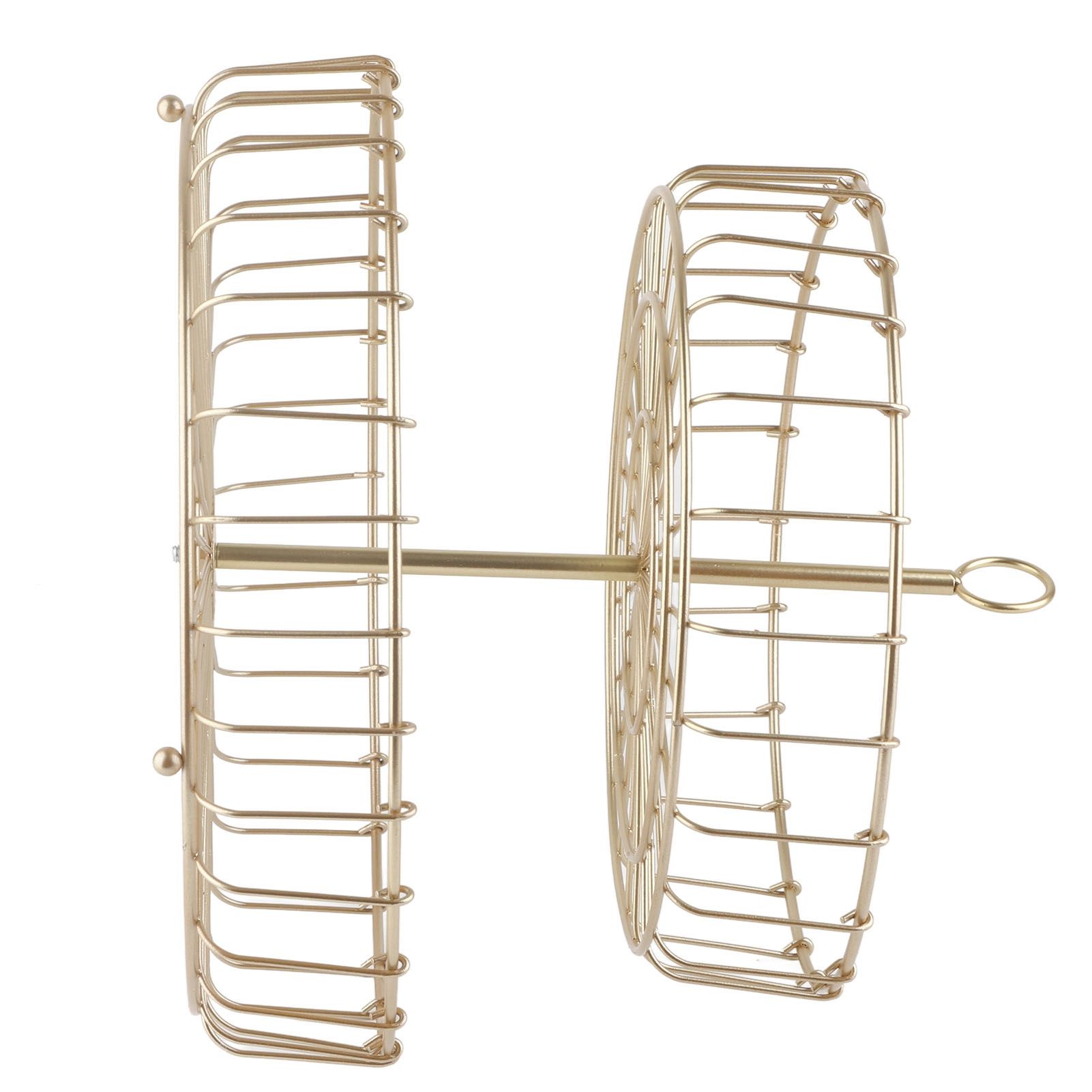 2 Tier Fruit Basket Iron Round Golden Nordic Household Snack Storage Tray for view 7