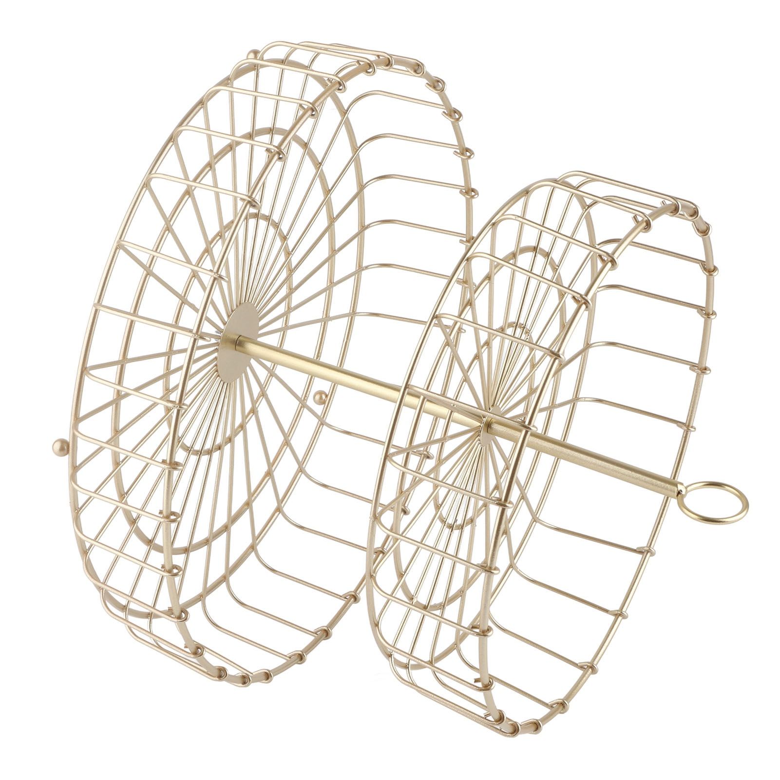 2 Tier Fruit Basket Iron Round Golden Nordic Household Snack Storage Tray for view 8
