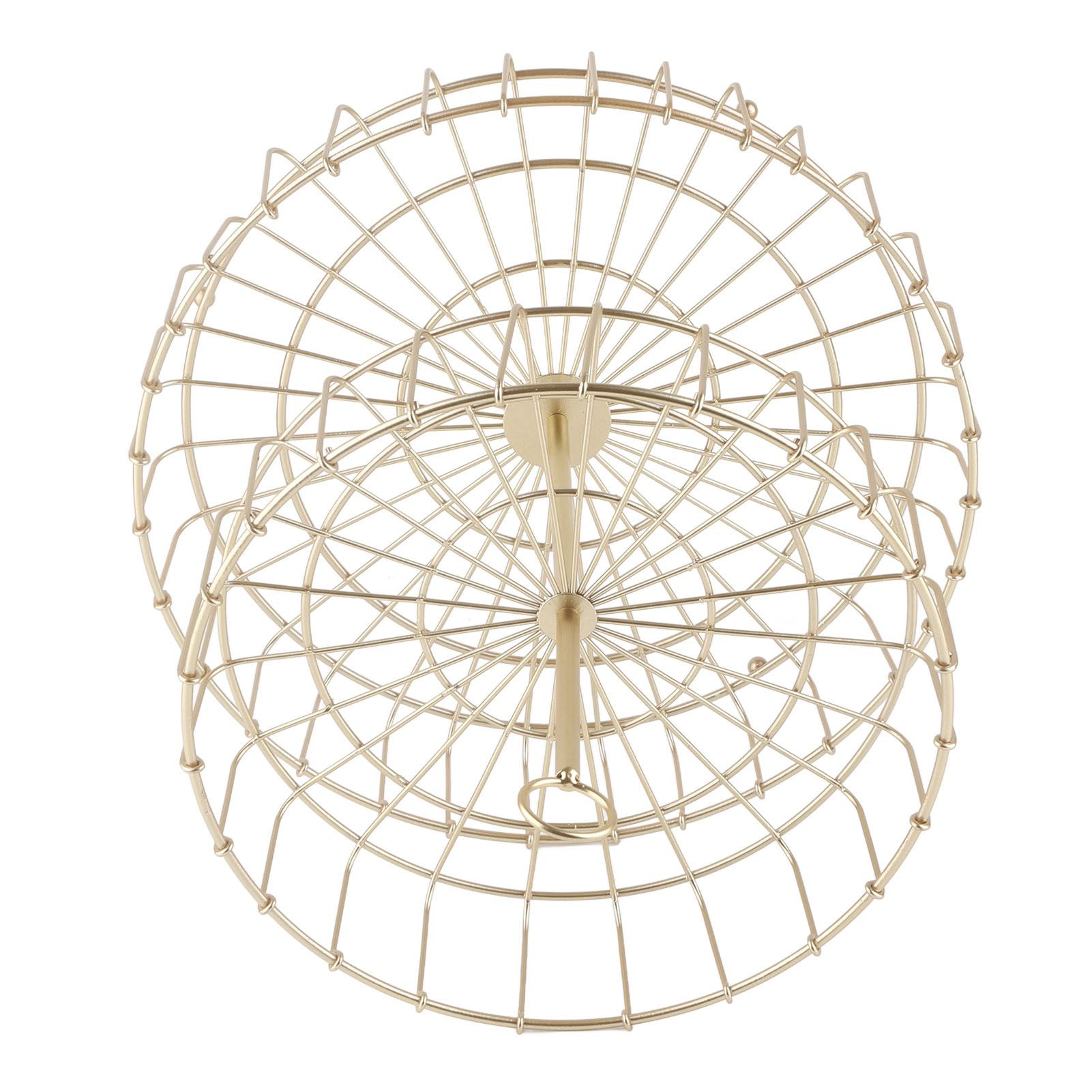 2 Tier Fruit Basket Iron Round Golden Nordic Household Snack Storage Tray for view 9