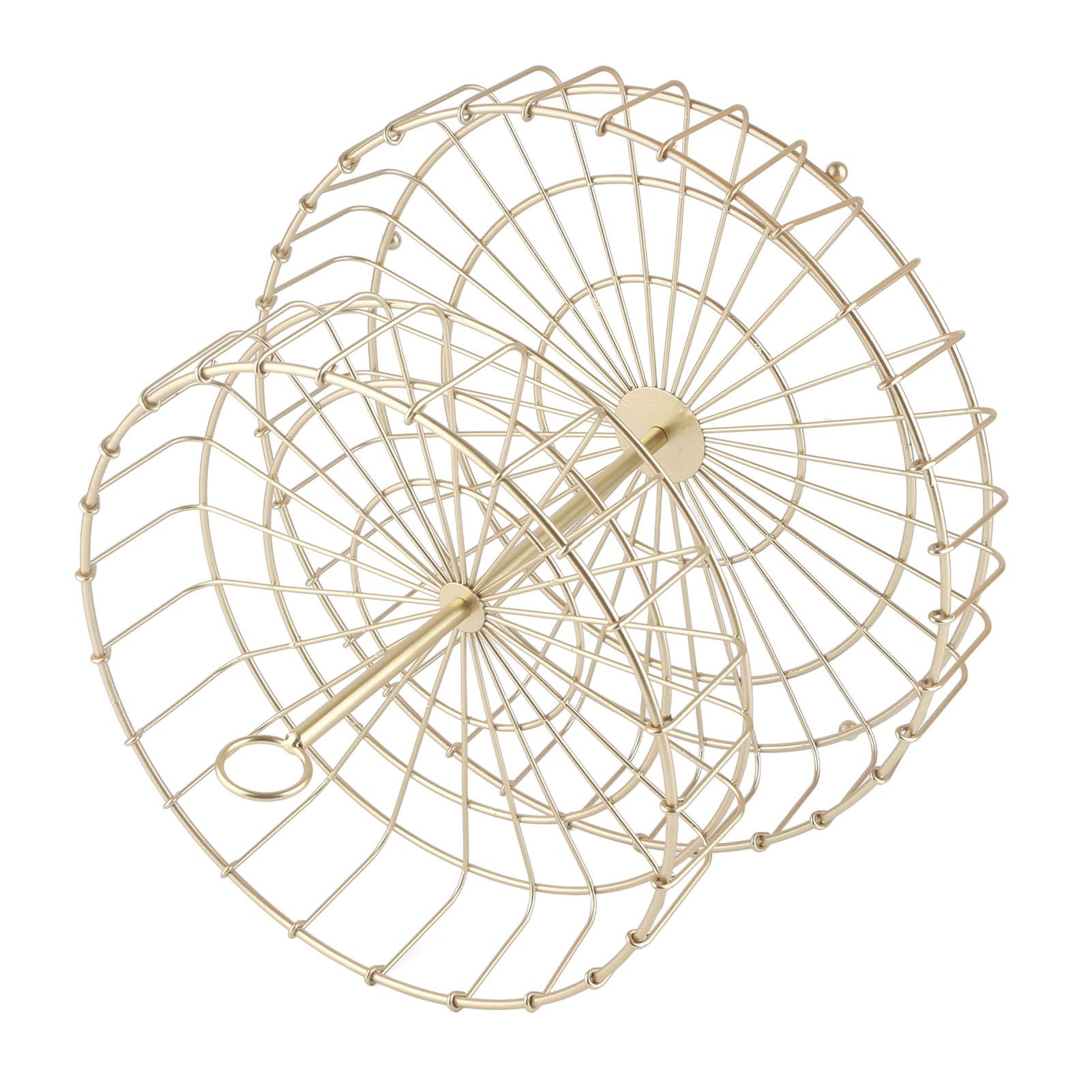 2 Tier Fruit Basket Iron Round Golden Nordic Household Snack Storage Tray for view 10