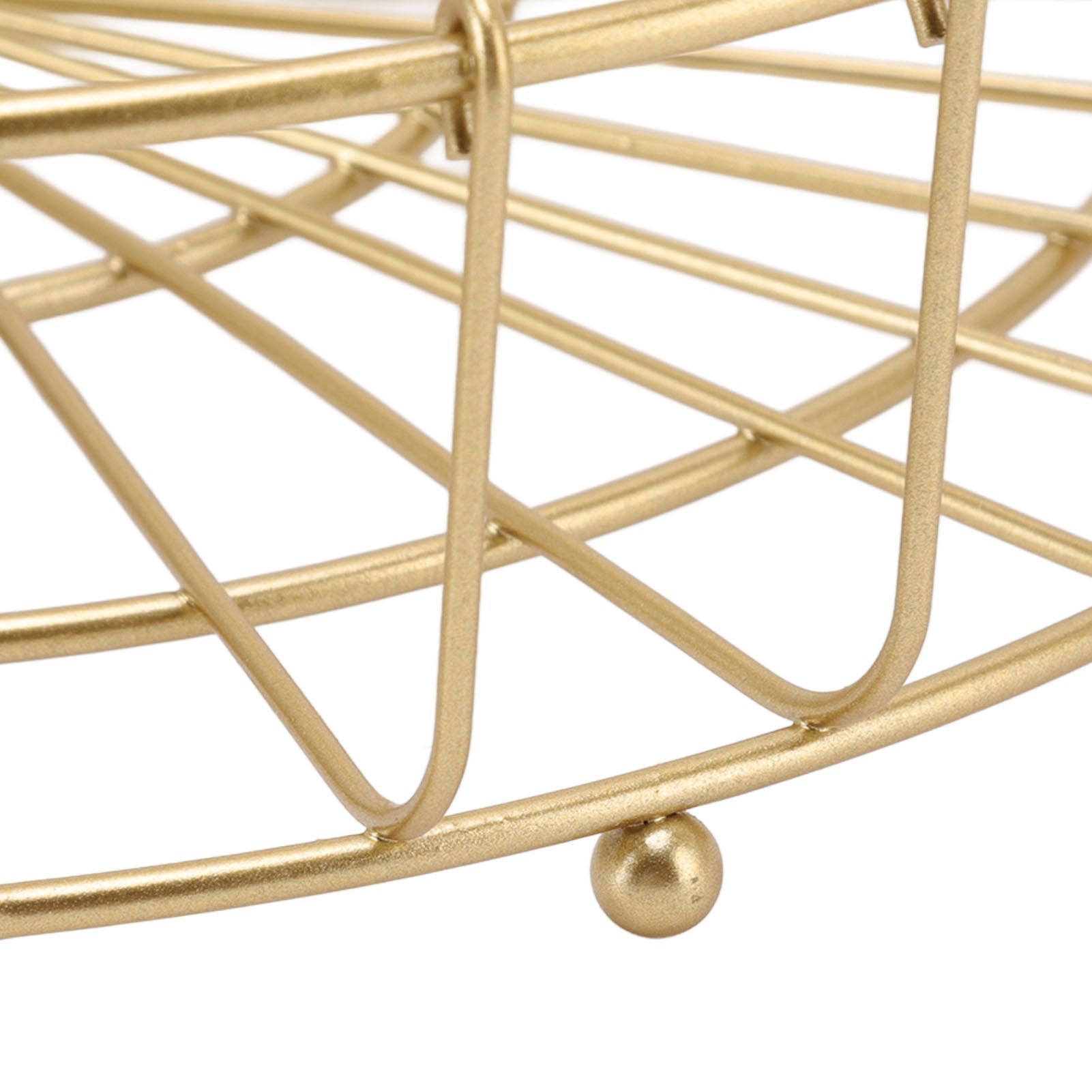 2 Tier Fruit Basket Iron Round Golden Nordic Household Snack Storage Tray for view 13