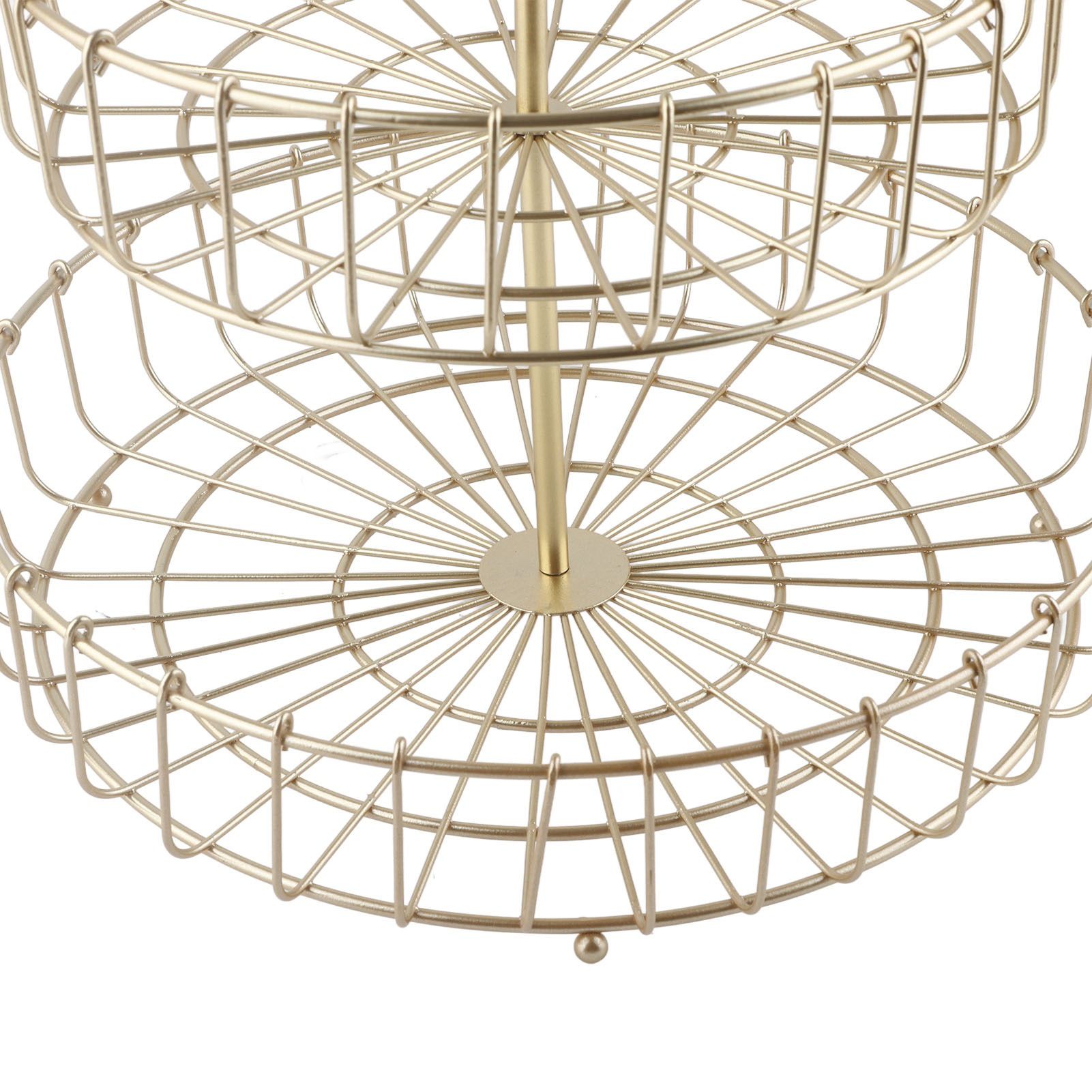 2 Tier Fruit Basket Iron Round Golden Nordic Household Snack Storage Tray for view 14