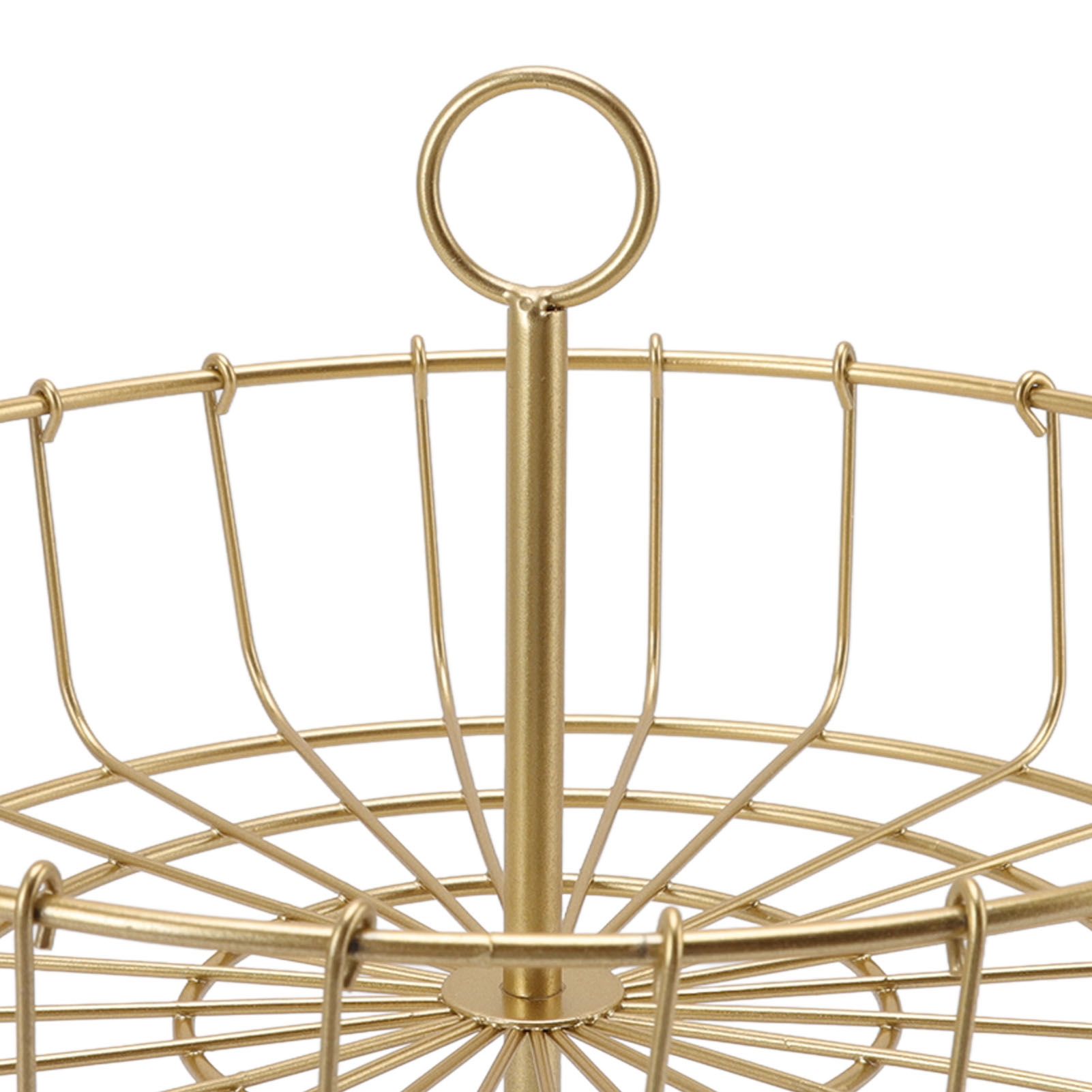 2 Tier Fruit Basket Iron Round Golden Nordic Household Snack Storage Tray for view 15