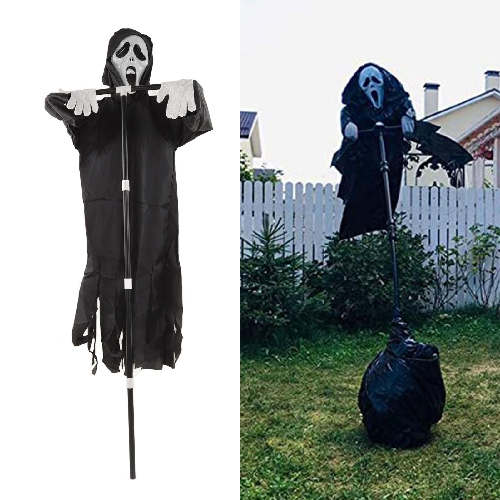 Scream Scarecrow Polyester PVC with Detachable Pole Garden Ghostface view 11