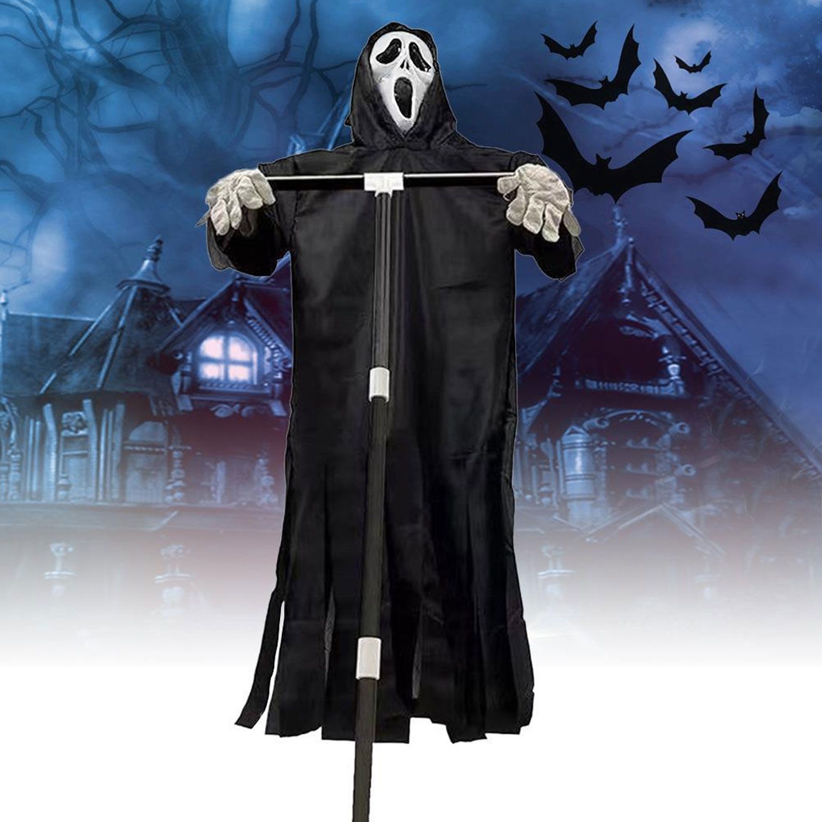Scream Scarecrow Polyester PVC with Detachable Pole Garden Ghostface view 12