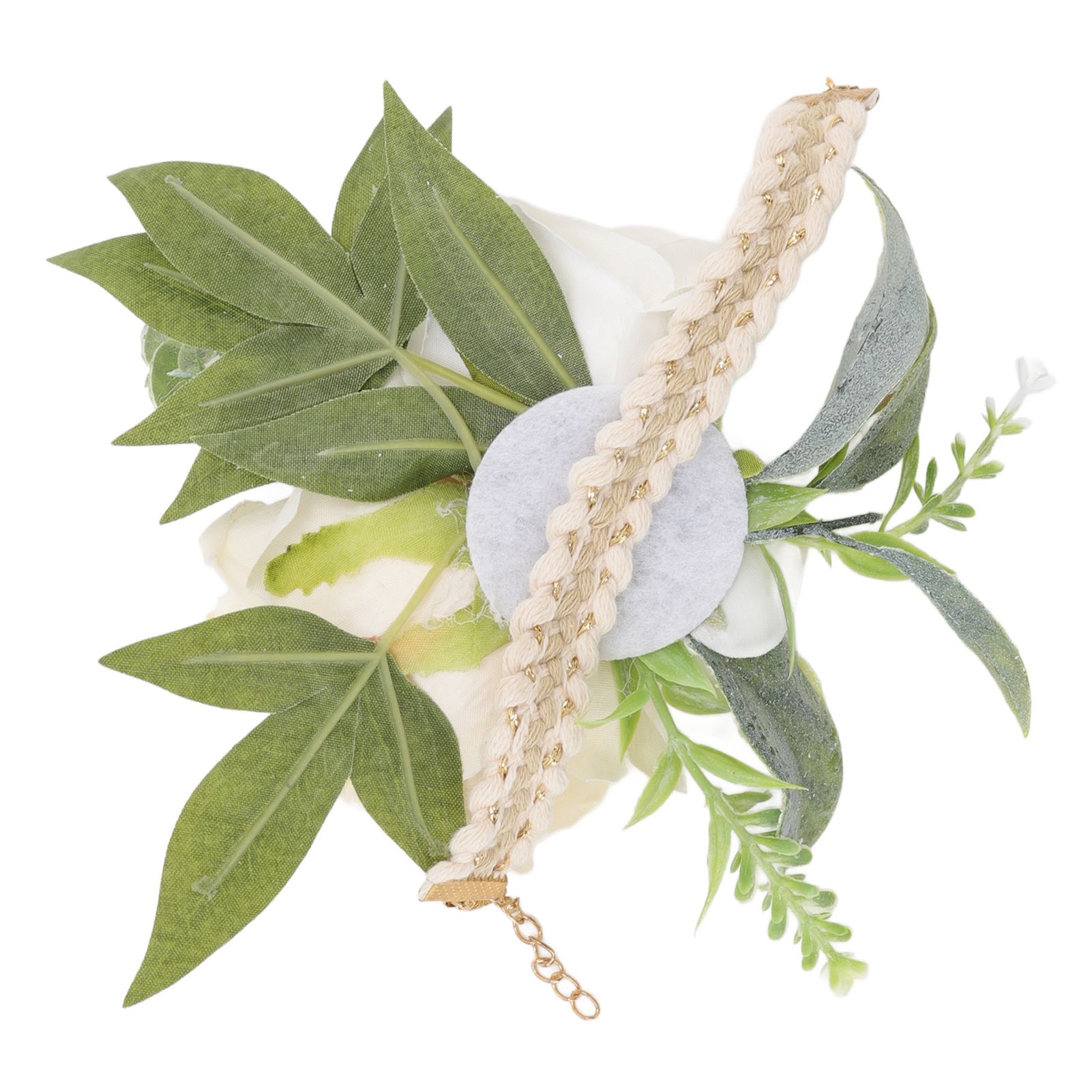 Wrist Corsages for Wedding Bride Wrist Flower Decorative White Roses and Green view 15