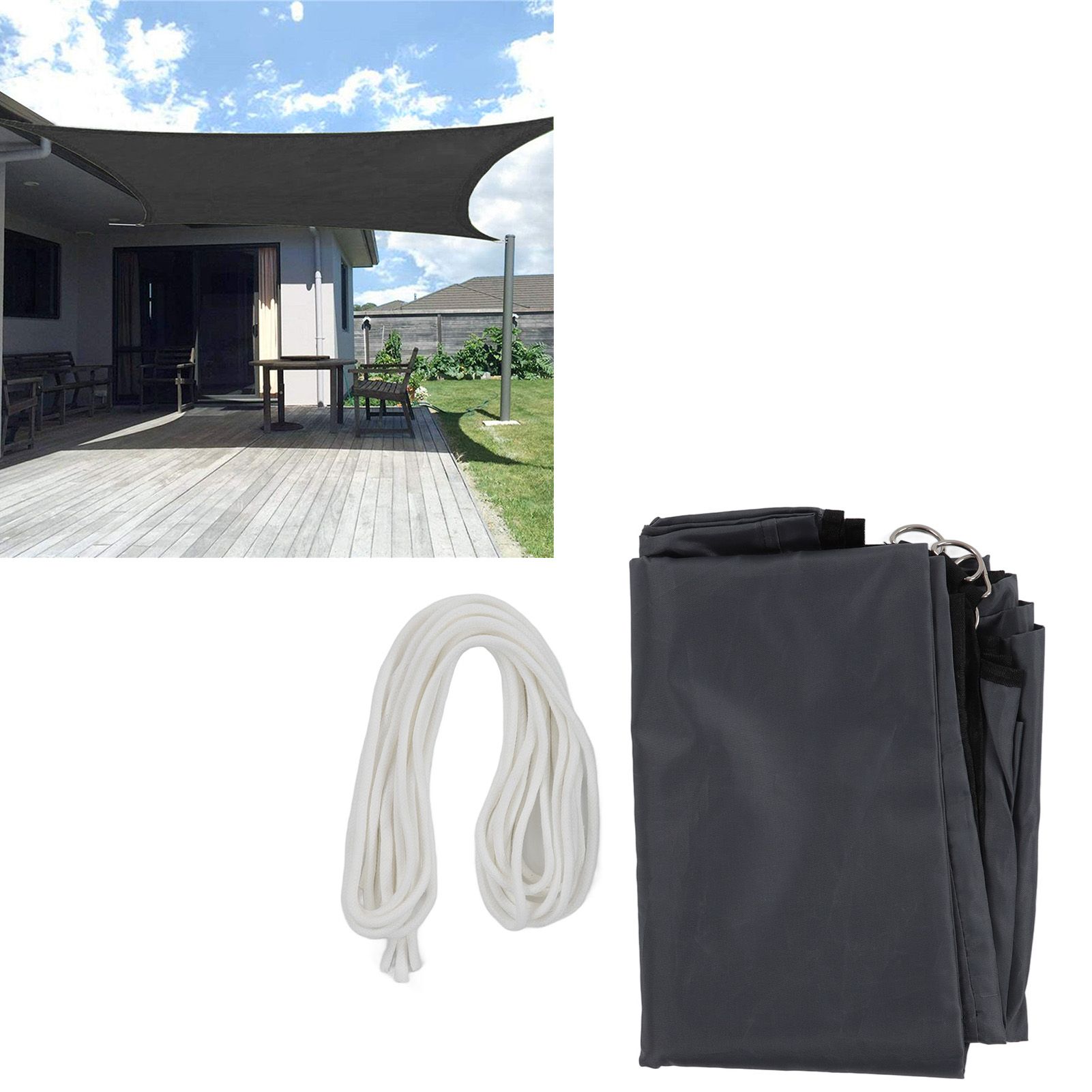Rectangular Sun Shade Sail 2x3 Meter Foldable Wear Resistant Oxford Cloth UV view 12