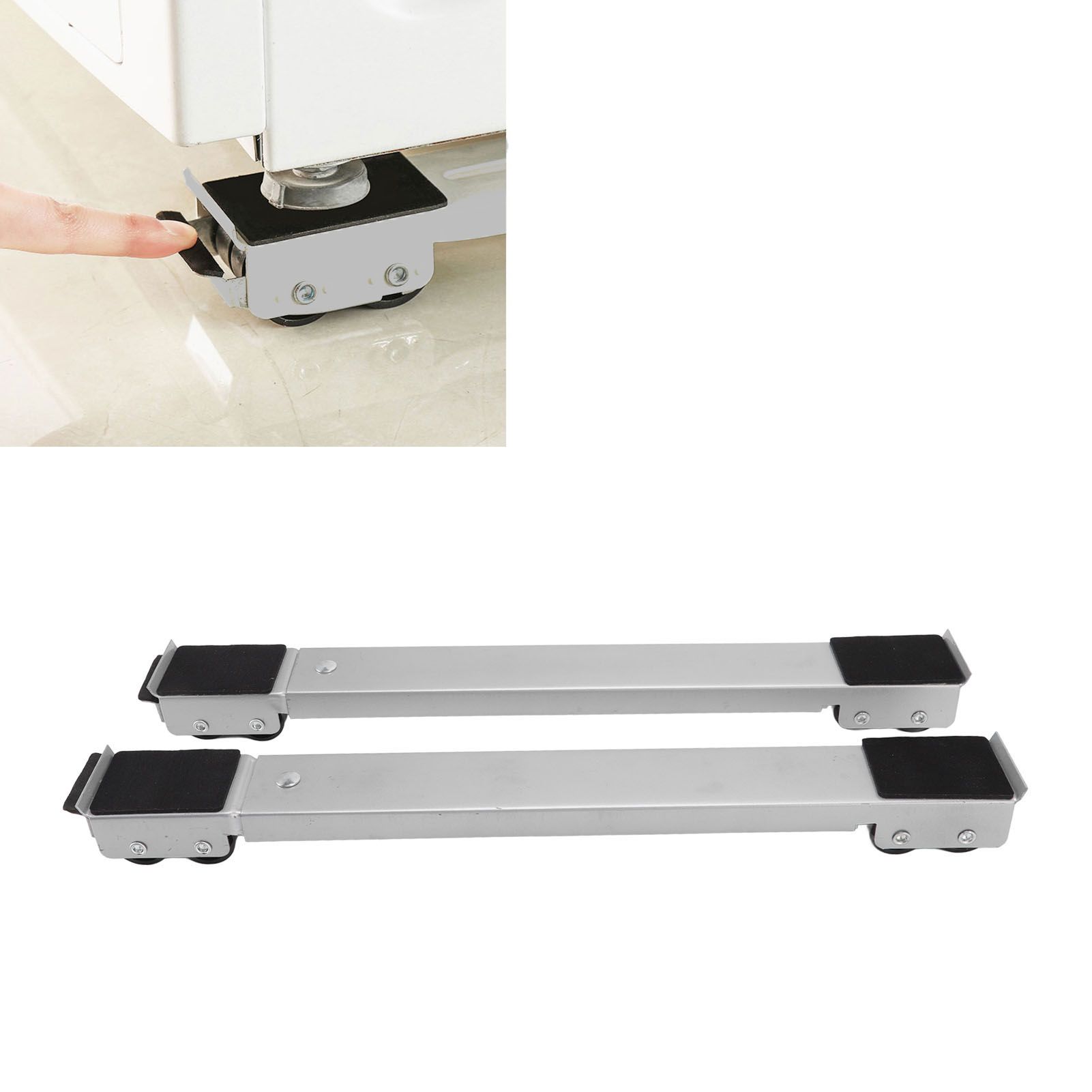 2 Sets Mobile Roller Bracket Furniture Raised Base Moving Wheels for view 11