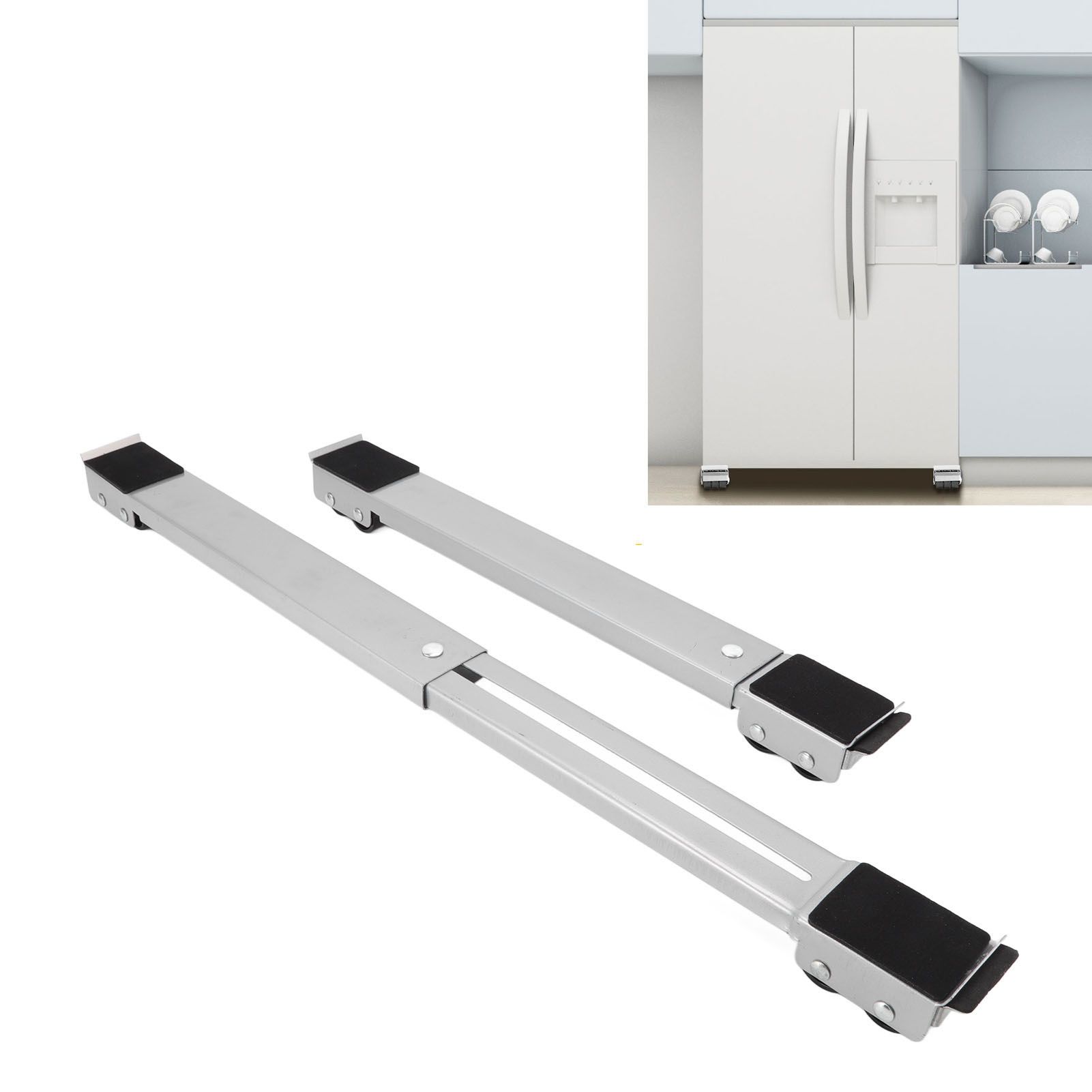 2 Sets Mobile Roller Bracket Furniture Raised Base Moving Wheels for view 12
