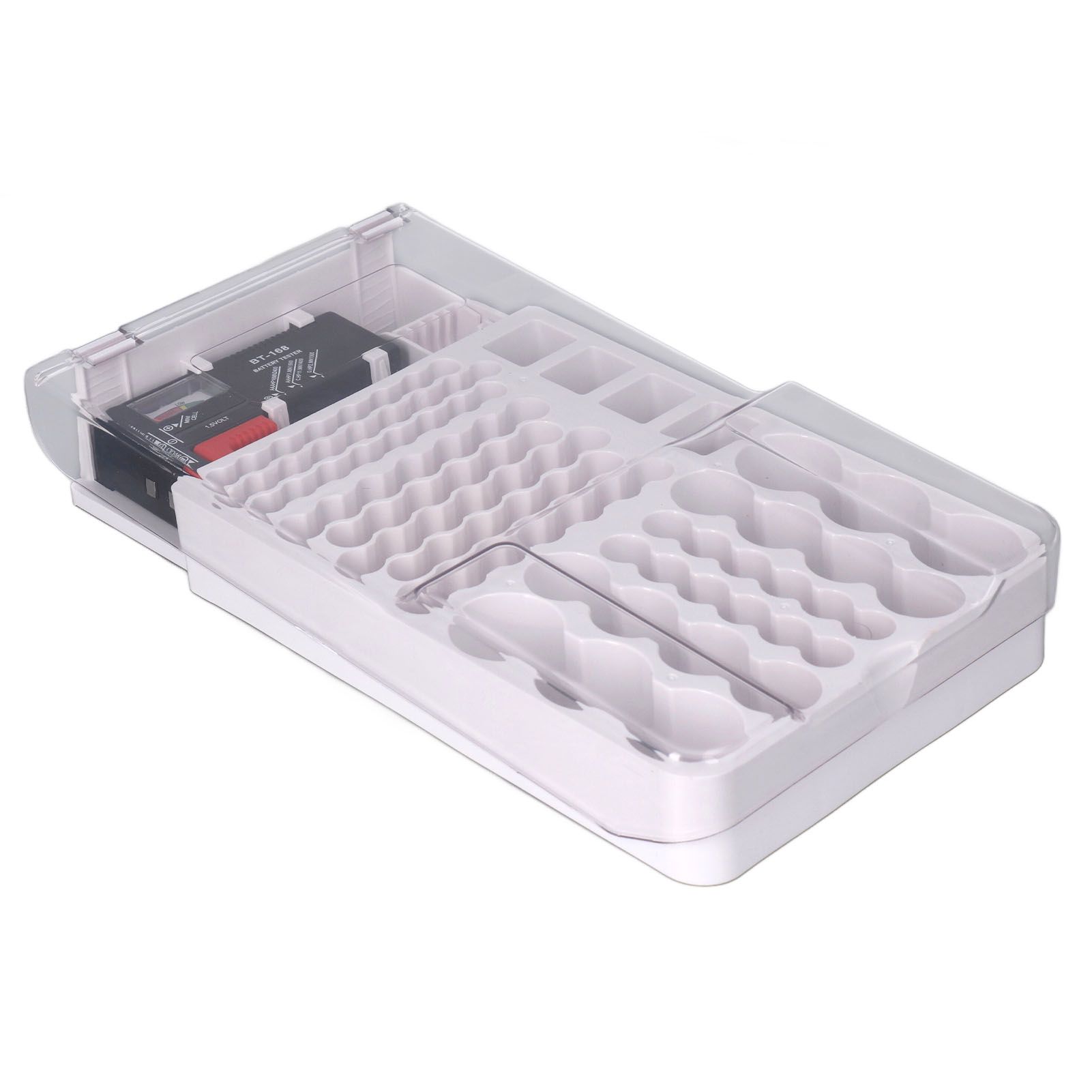 Battery Storage Box Soft Padding Battery Carrying Case with Capacity Test